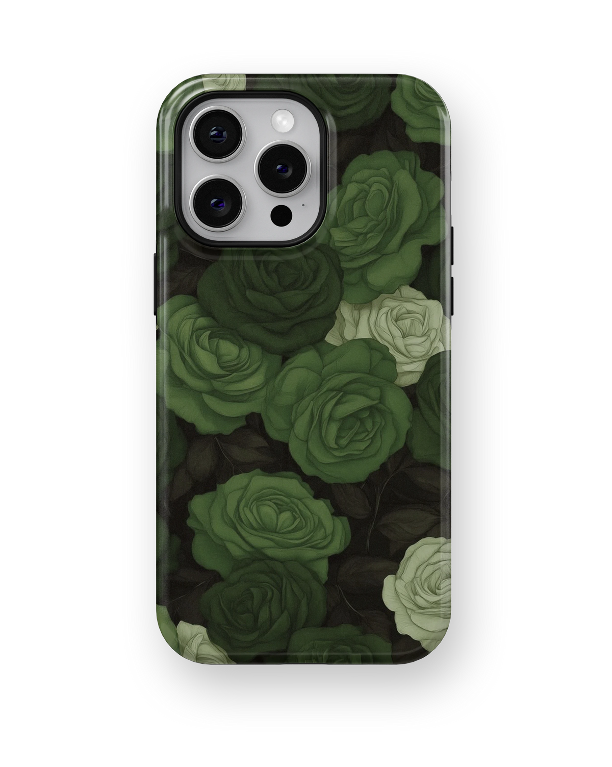 Coque iPhone – Design Roses Vertes