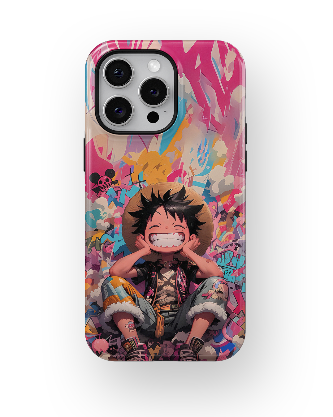 Coque iPhone Anime – Monkey D. Luffy Smile Coloré
