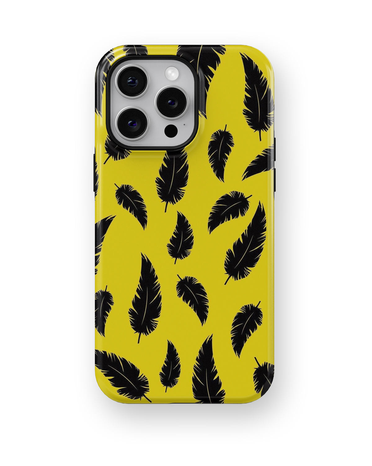 Coque iPhone – Design Plumes Jaunes