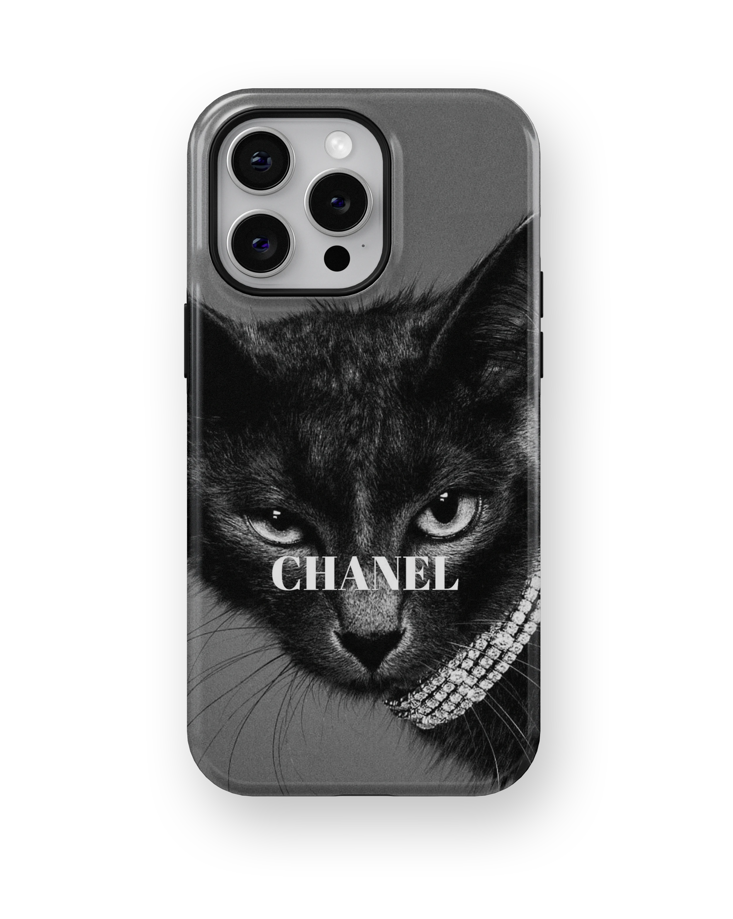 Coque iPhone – Chat Élégant Noir & Blanc Style Luxe