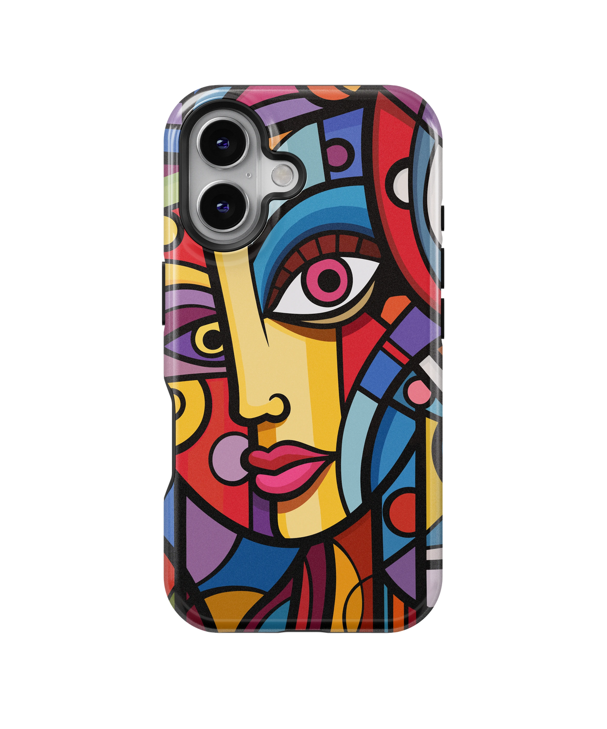 Coque iPhone – Design Visage Abstrait Coloré