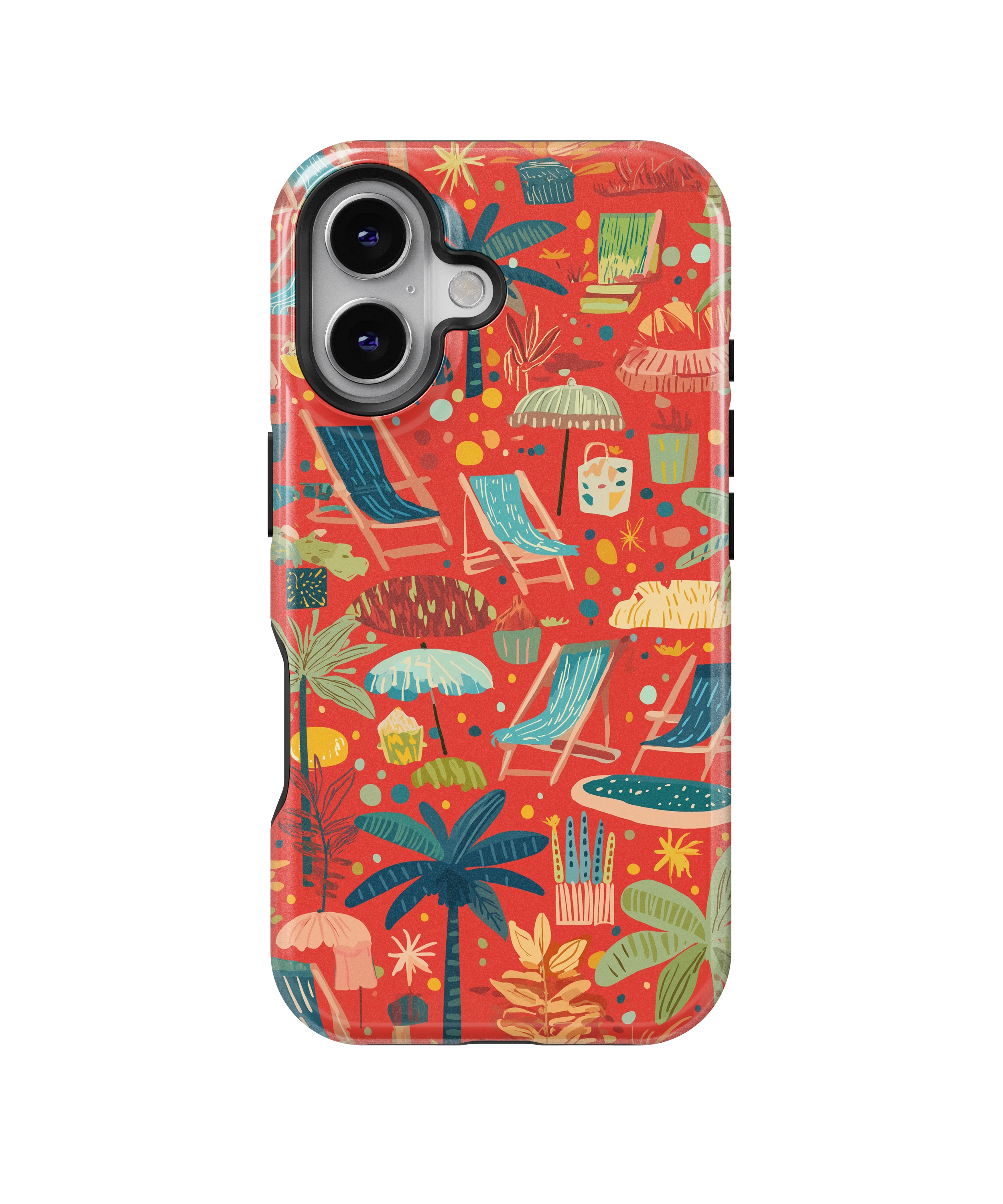Coque iPhone – Design Summer Rouge Tropical & Fun