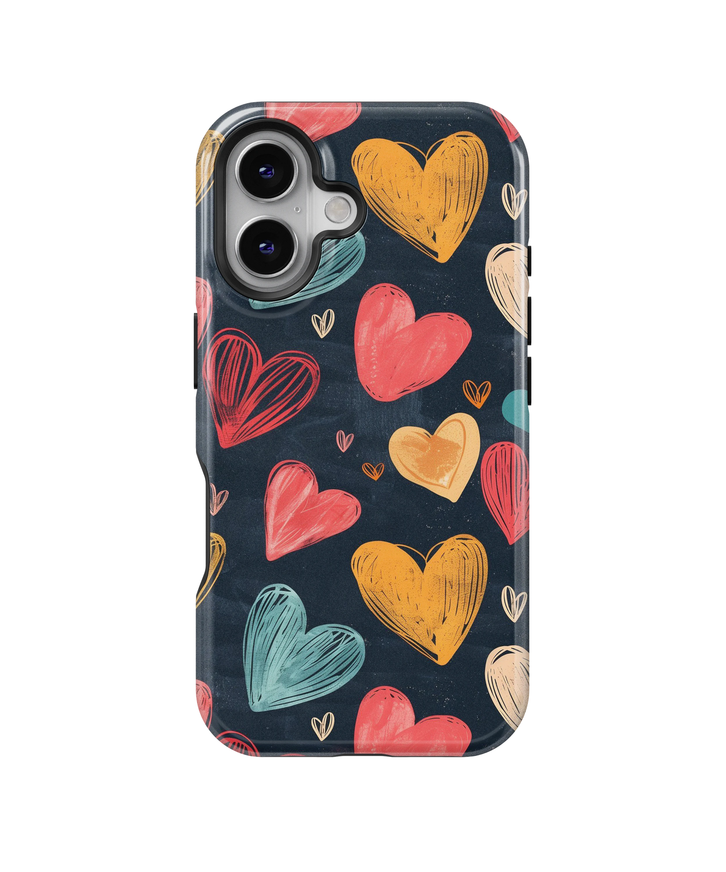 Coque iPhone – Design Cœurs Colorés