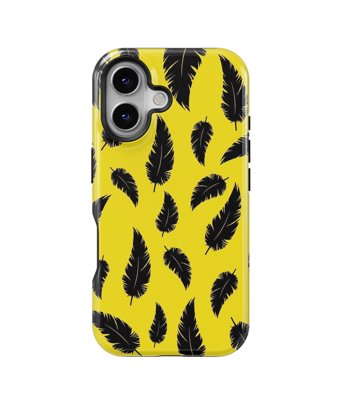 Coque iPhone – Design Plumes Jaunes