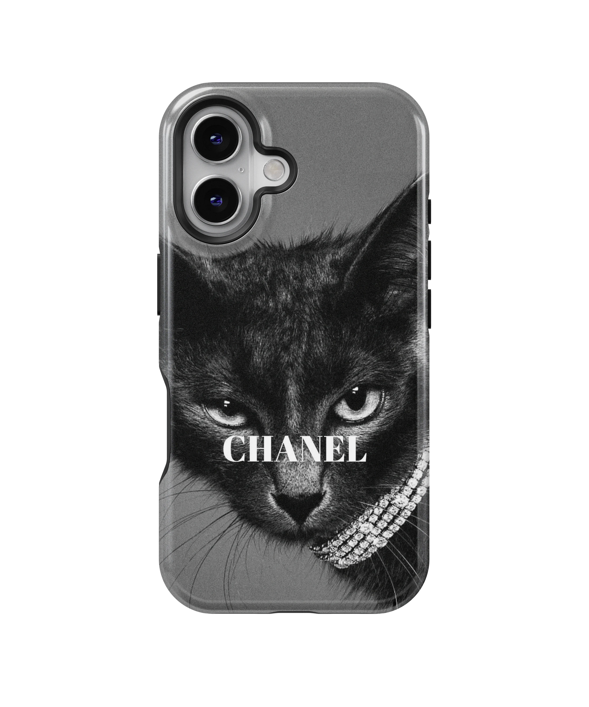 Coque iPhone – Chat Élégant Noir & Blanc Style Luxe