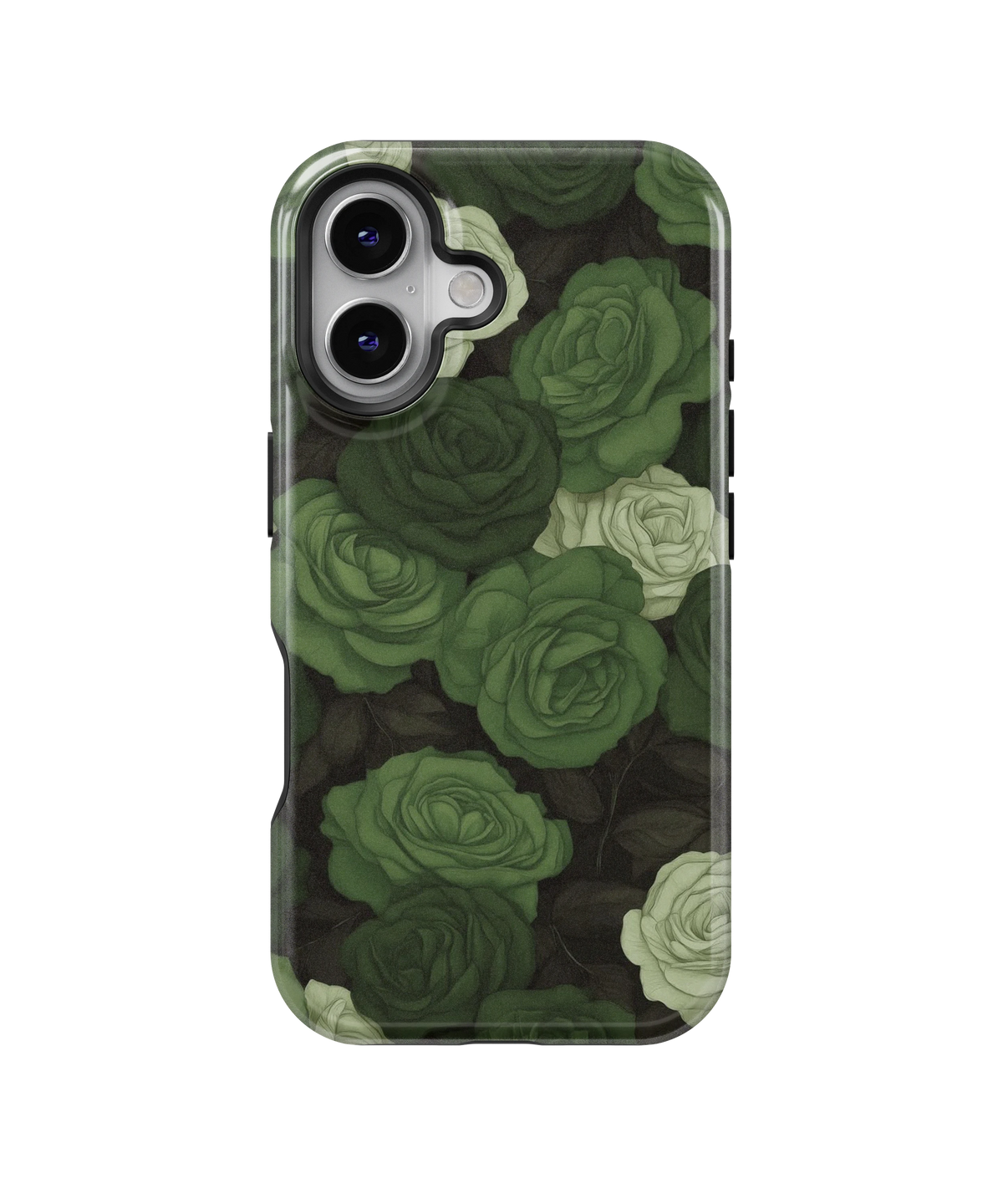Coque iPhone – Design Roses Vertes