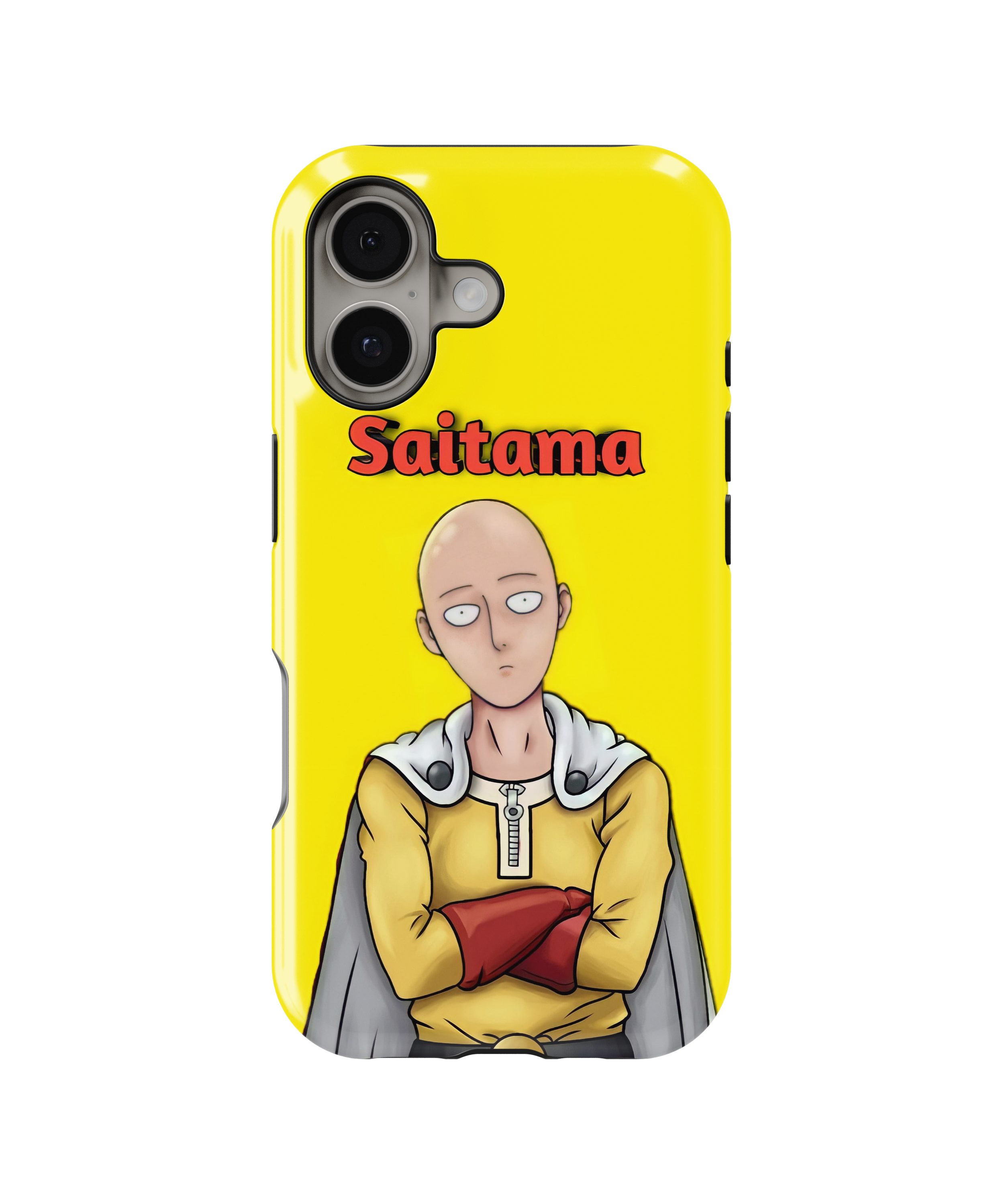 Coque iPhone Saitama – Anime One Punch Man Style Jaune