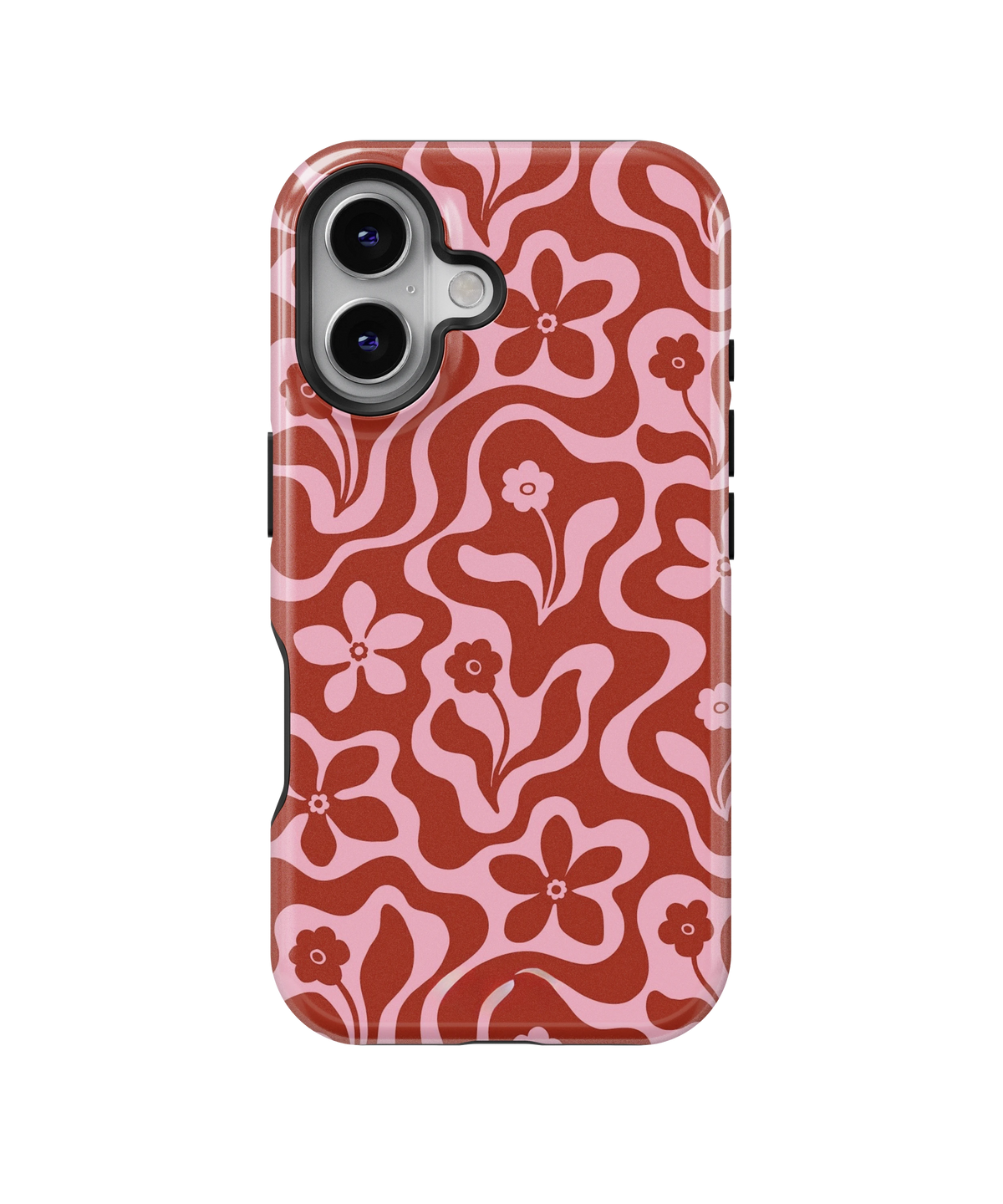 Coque iPhone Fleurie Vintage Rouge & Rose