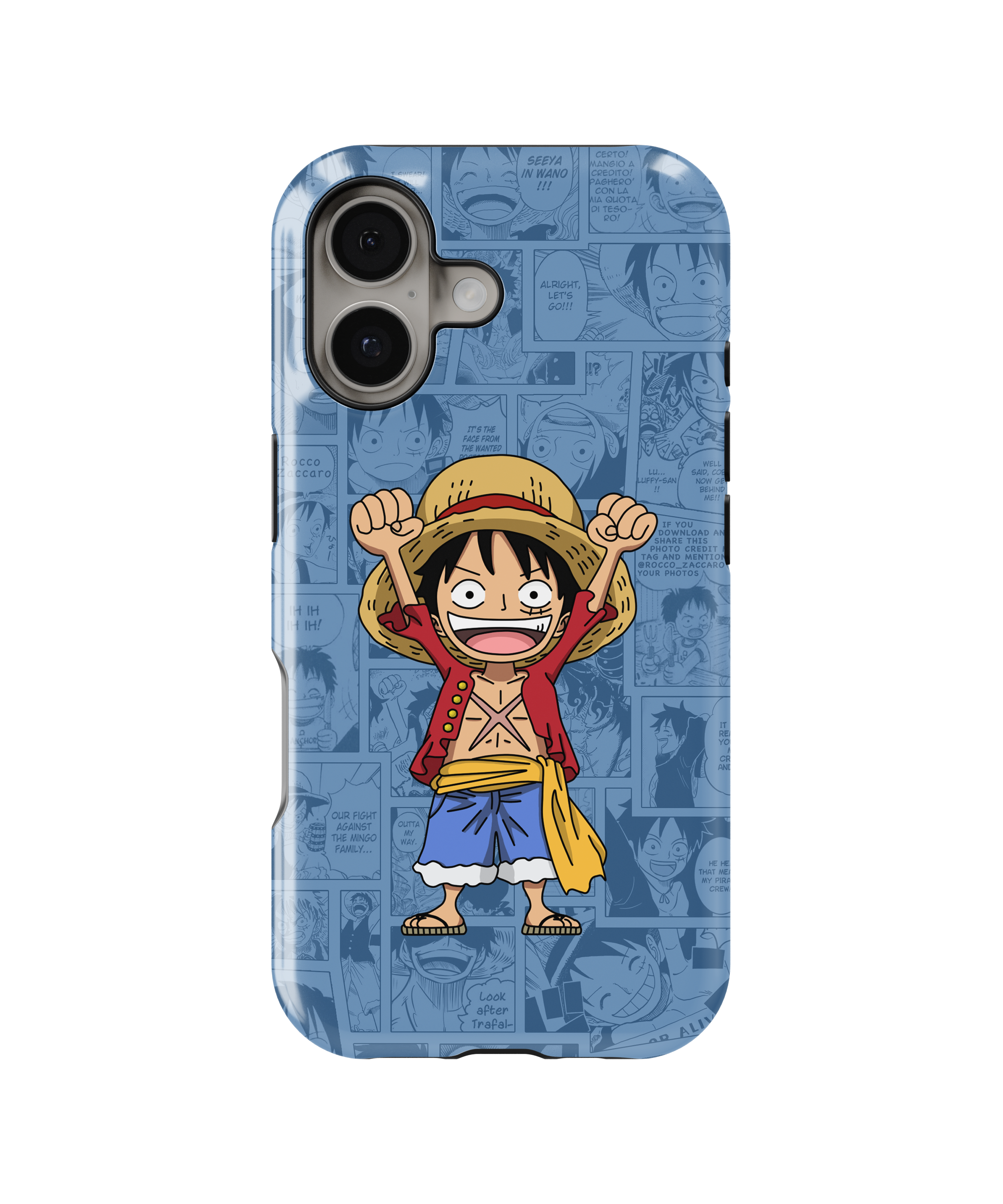 Coque iPhone Monkey D. Luffy – Design Manga Bleu | One Piece