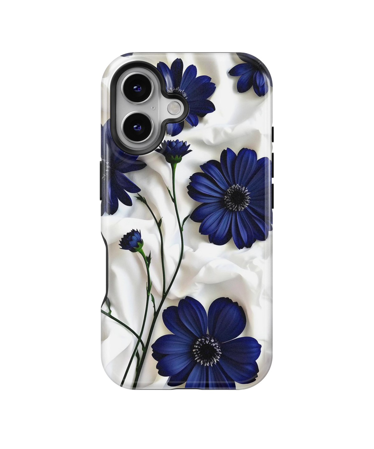 Coque iPhone – Design Fleurs Bleu Nuit
