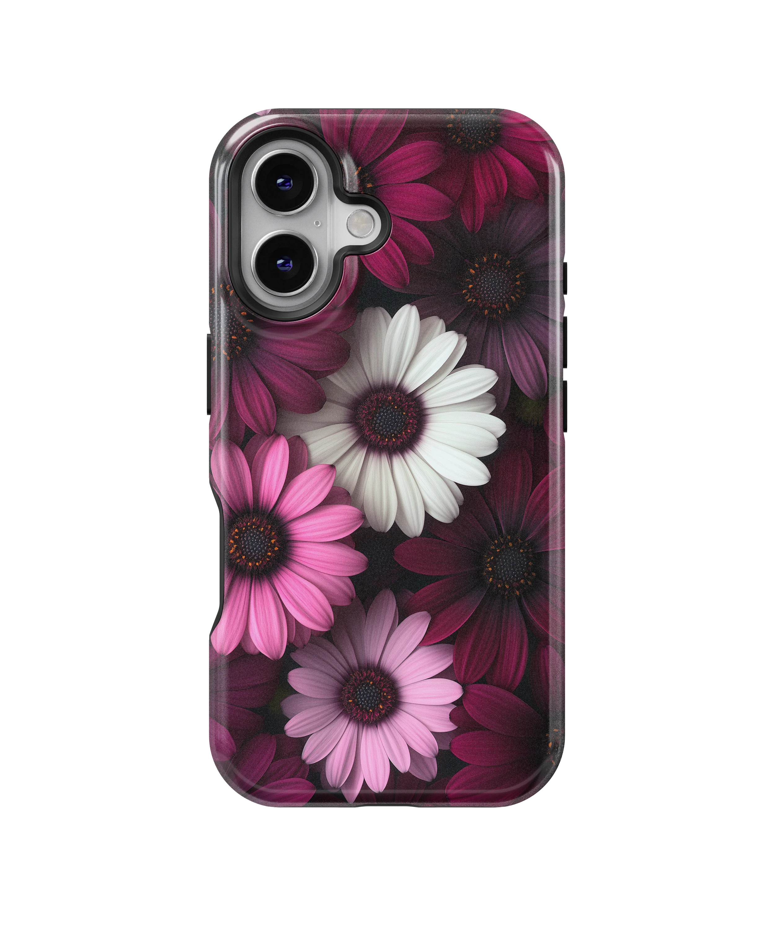 Coque iPhone – Fleurs Élégantes Roses & Blanches