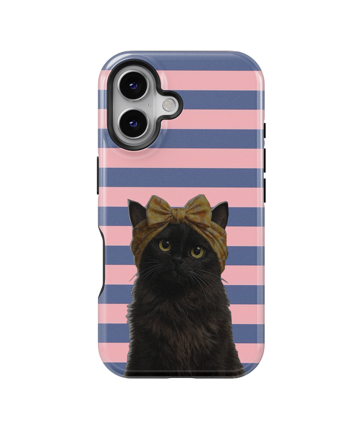 Coque iPhone – Design Chat Noir Rayé