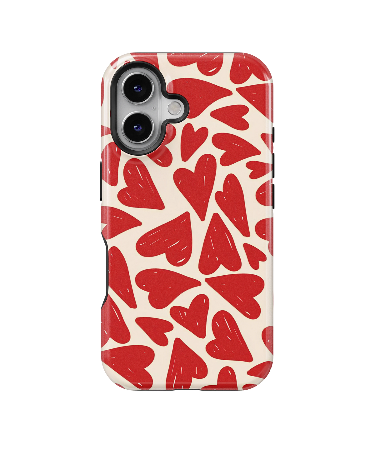 Coque iPhone – Design Cœurs rouges
