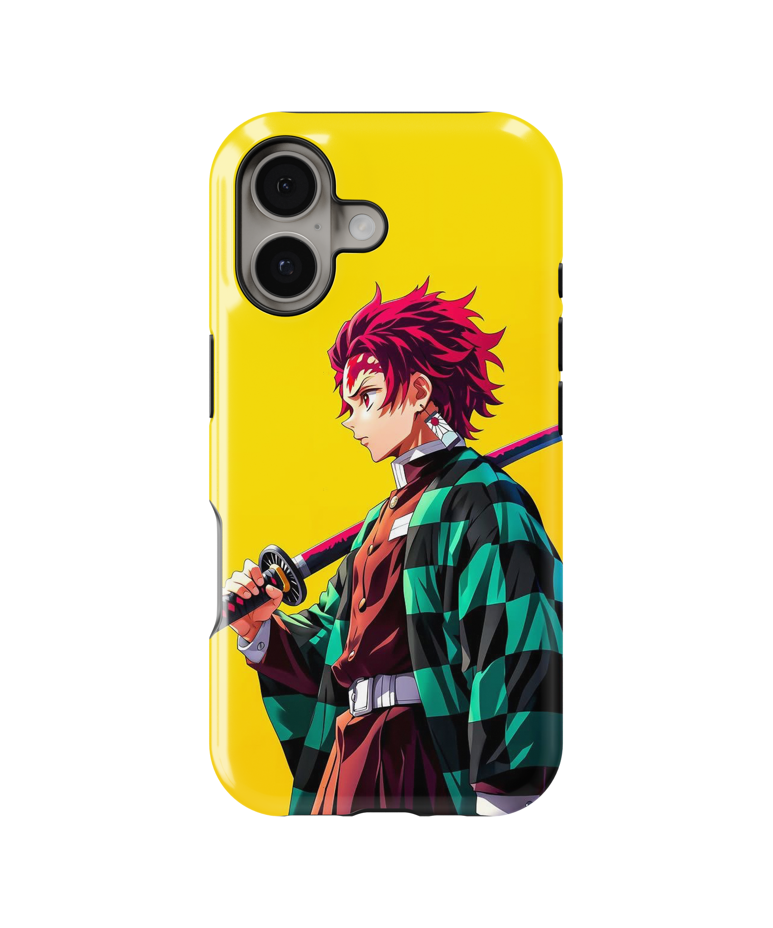 Coque iPhone Tanjiro Kamado – Design Katana & Kimono Vert | Demon Slayer