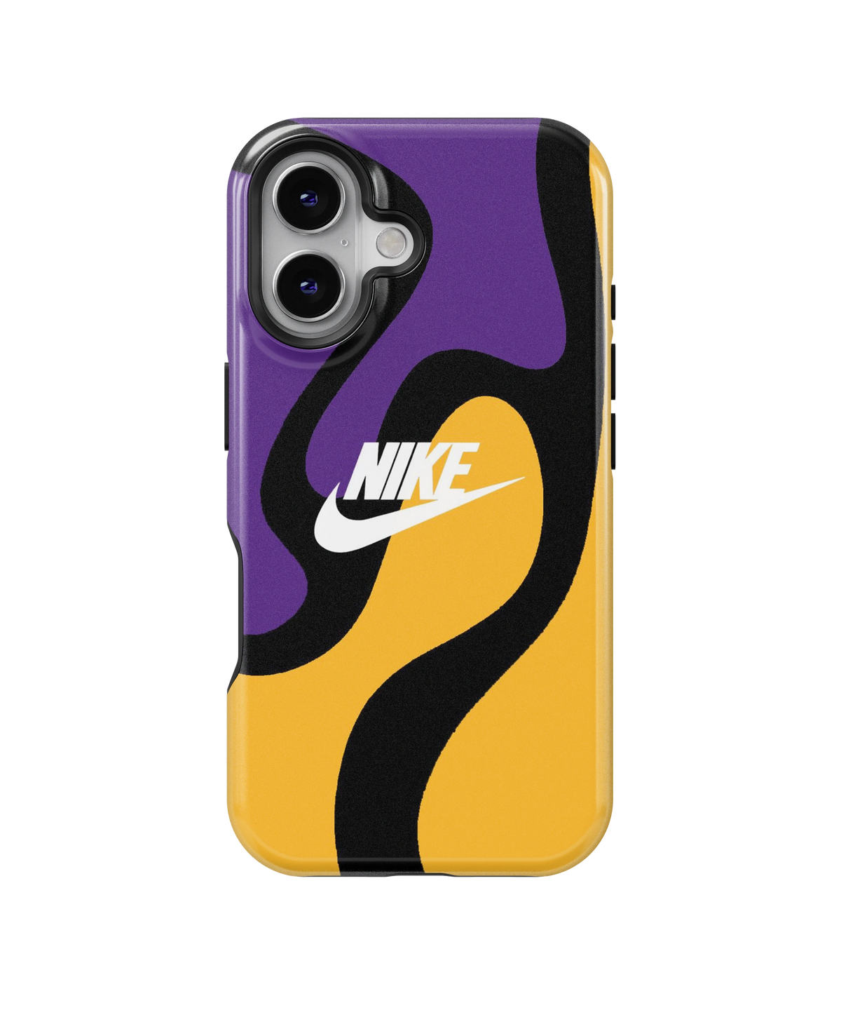 Coque iPhone Nike Abstract – Purple & Gold
