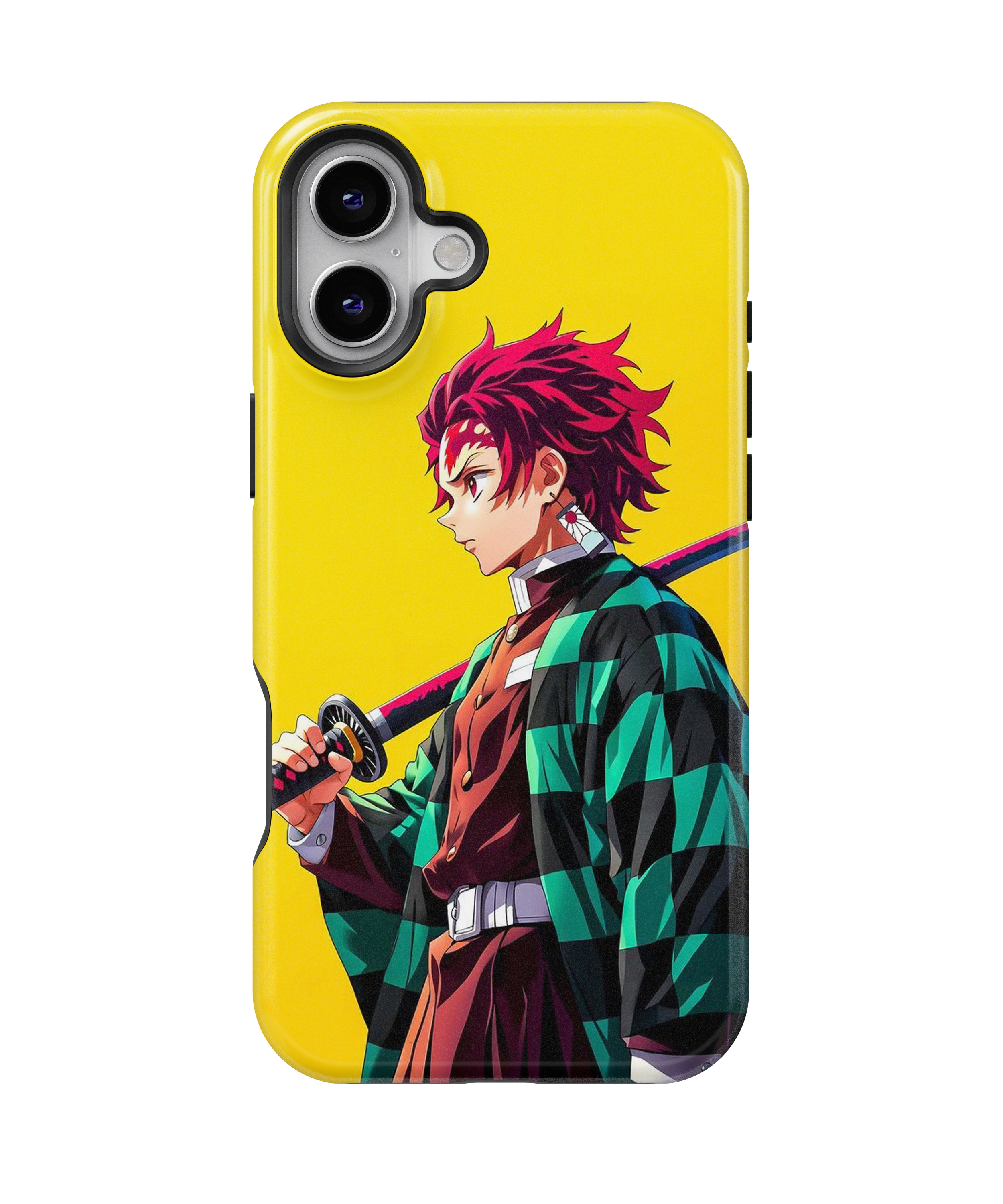 Coque iPhone Tanjiro Kamado – Design Katana & Kimono Vert | Demon Slayer