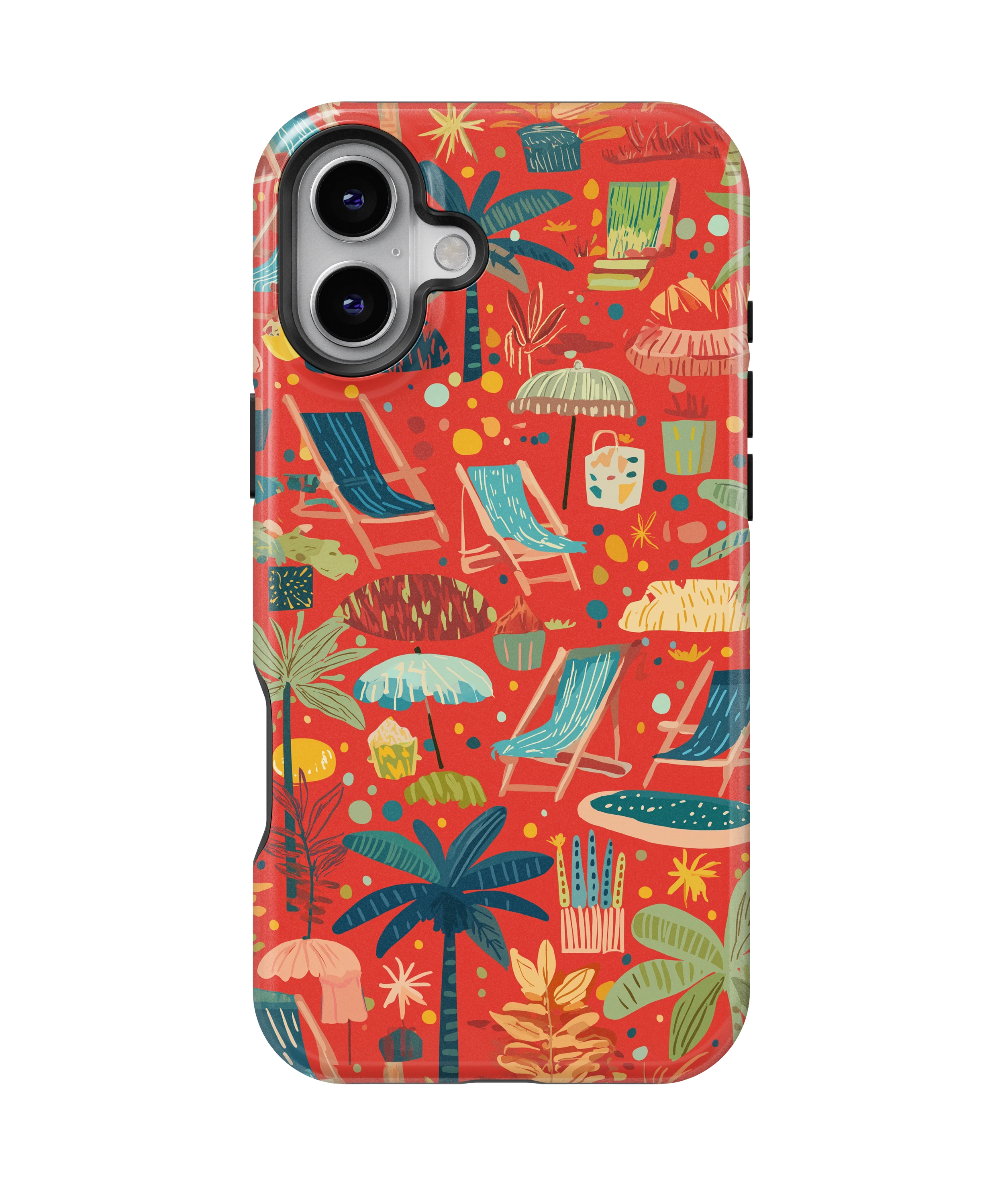 Coque iPhone – Design Summer Rouge Tropical & Fun