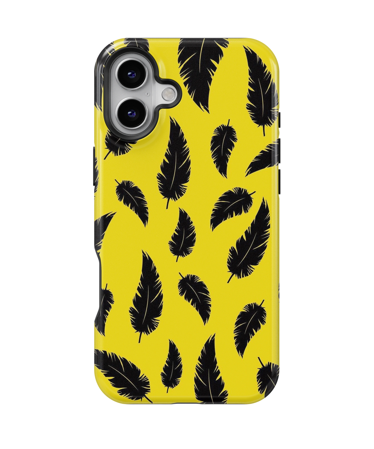 Coque iPhone – Design Plumes Jaunes
