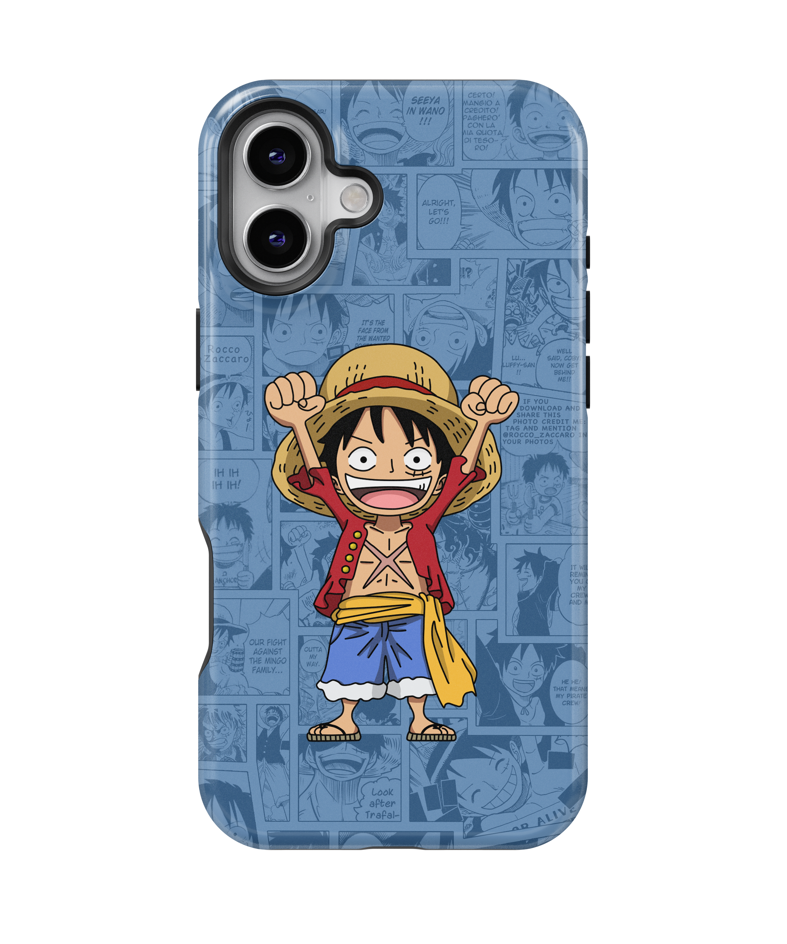 Coque iPhone Monkey D. Luffy – Design Manga Bleu | One Piece