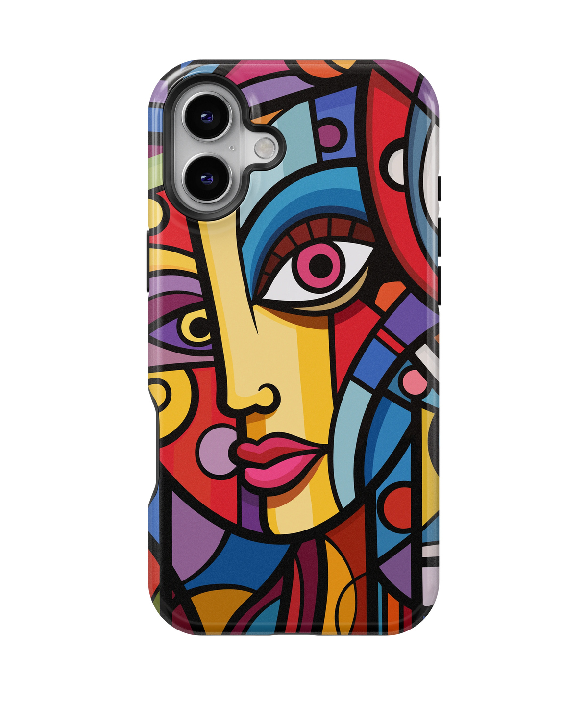 Coque iPhone – Design Visage Abstrait Coloré