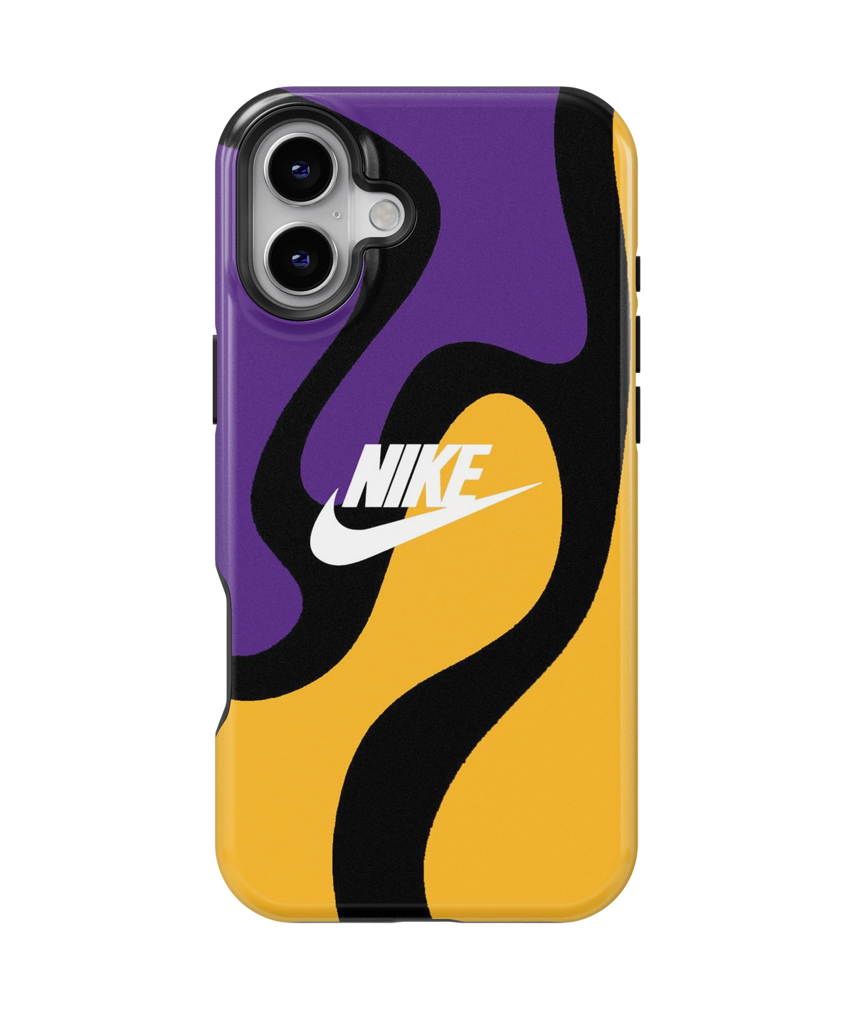 Coque iPhone Nike Abstract – Purple & Gold