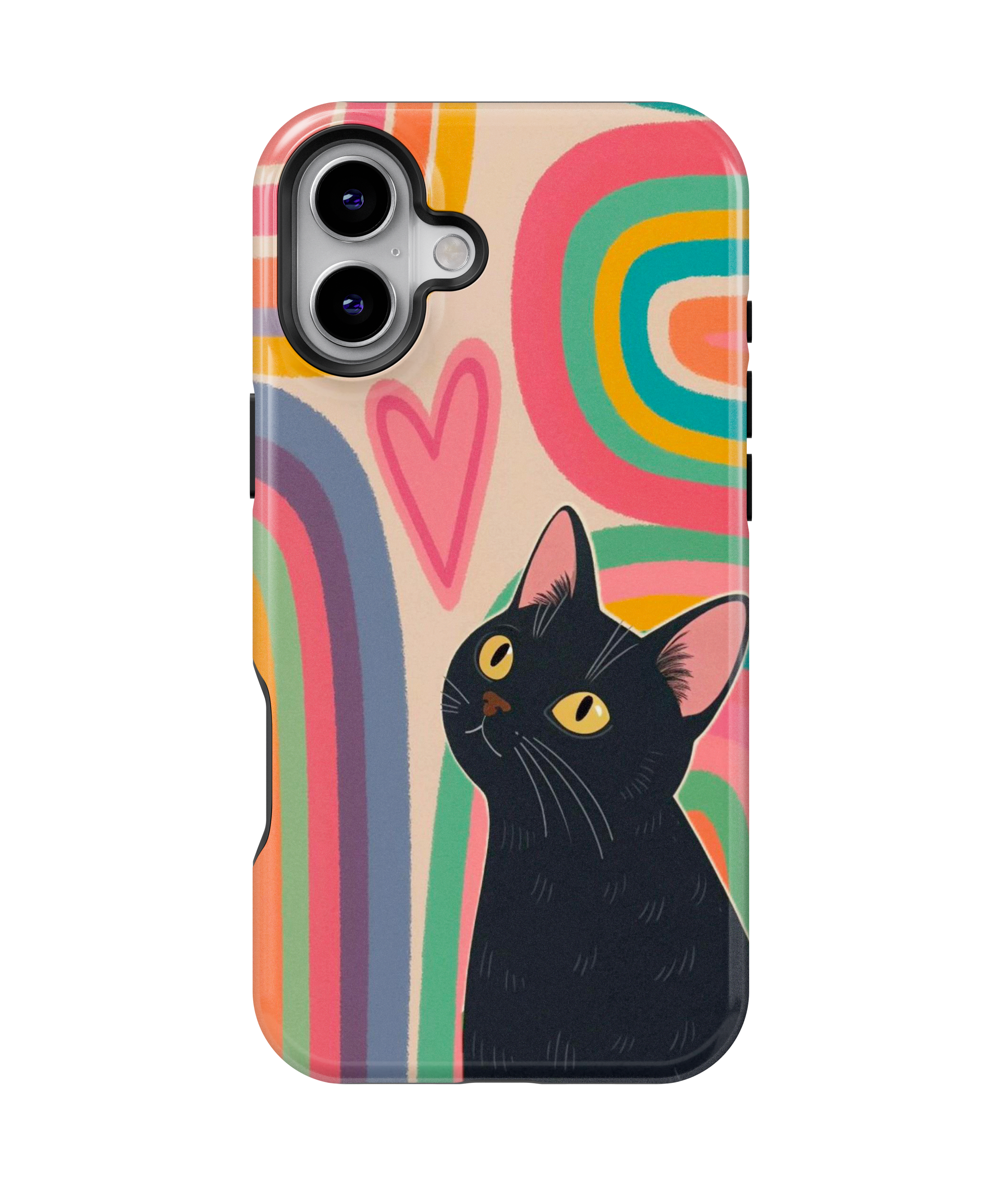 Coque iPhone – Design Chat Noir Coloré