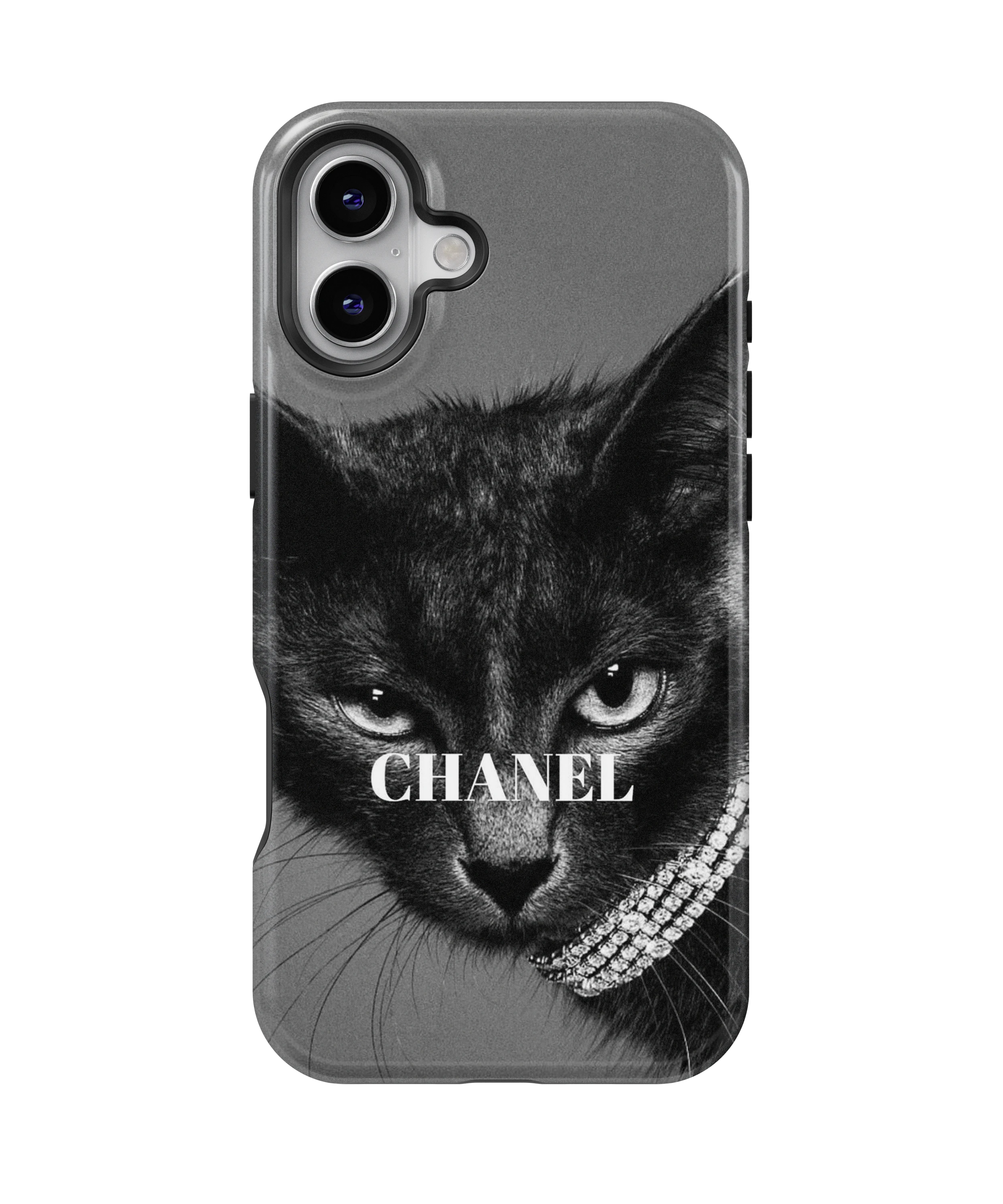 Coque iPhone – Chat Élégant Noir & Blanc Style Luxe