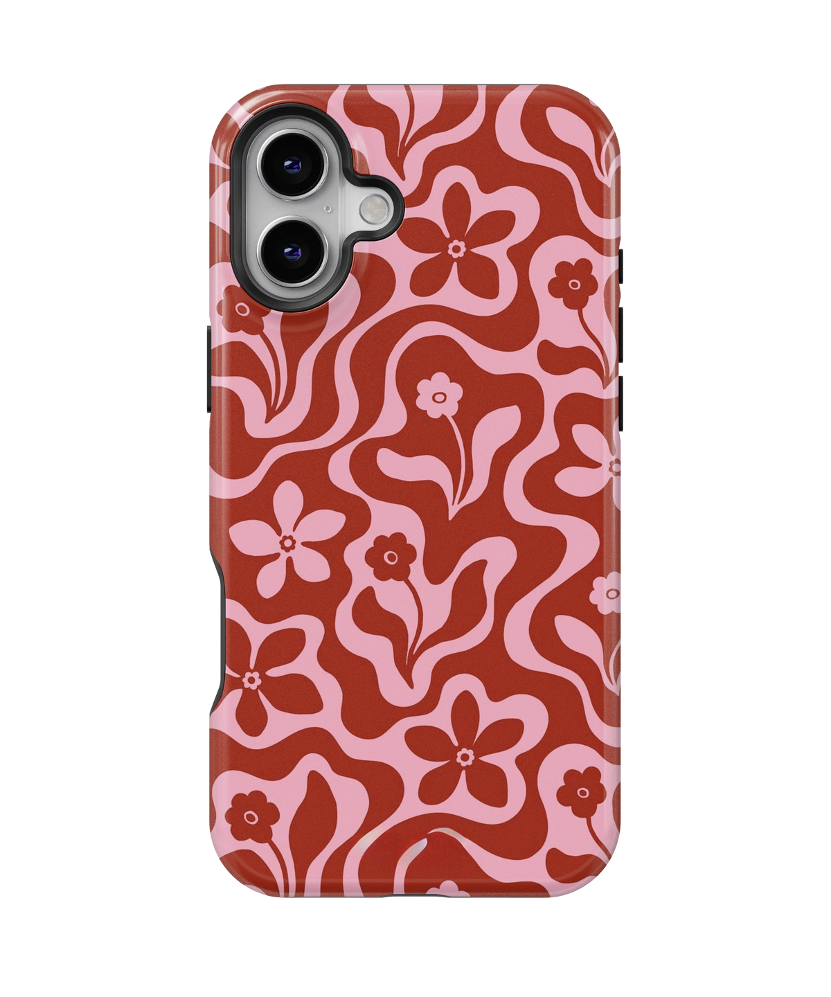 Coque iPhone Fleurie Vintage Rouge & Rose