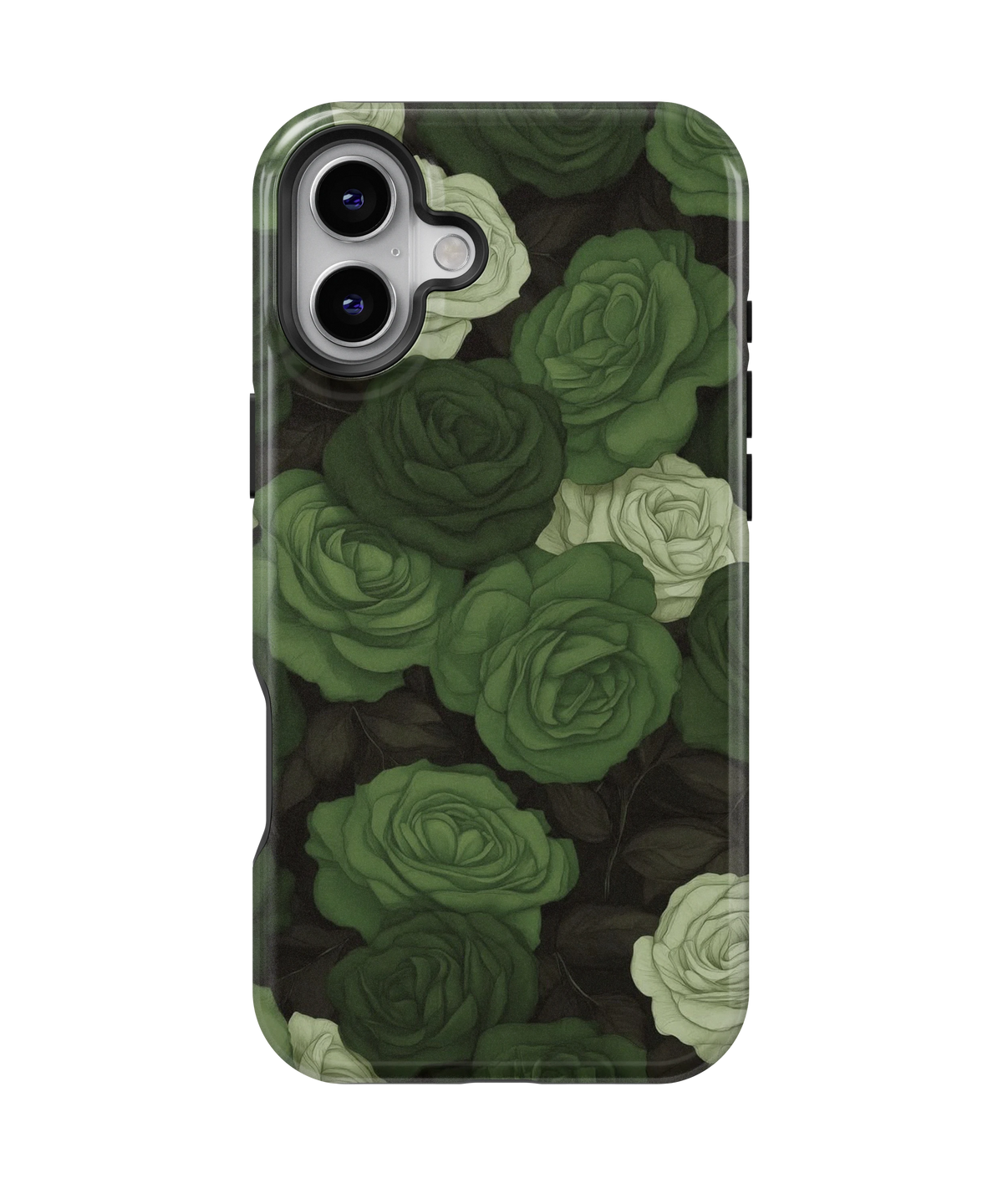 Coque iPhone – Design Roses Vertes