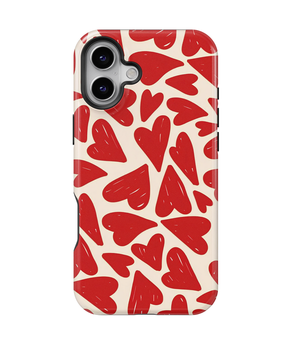Coque iPhone – Design Cœurs rouges