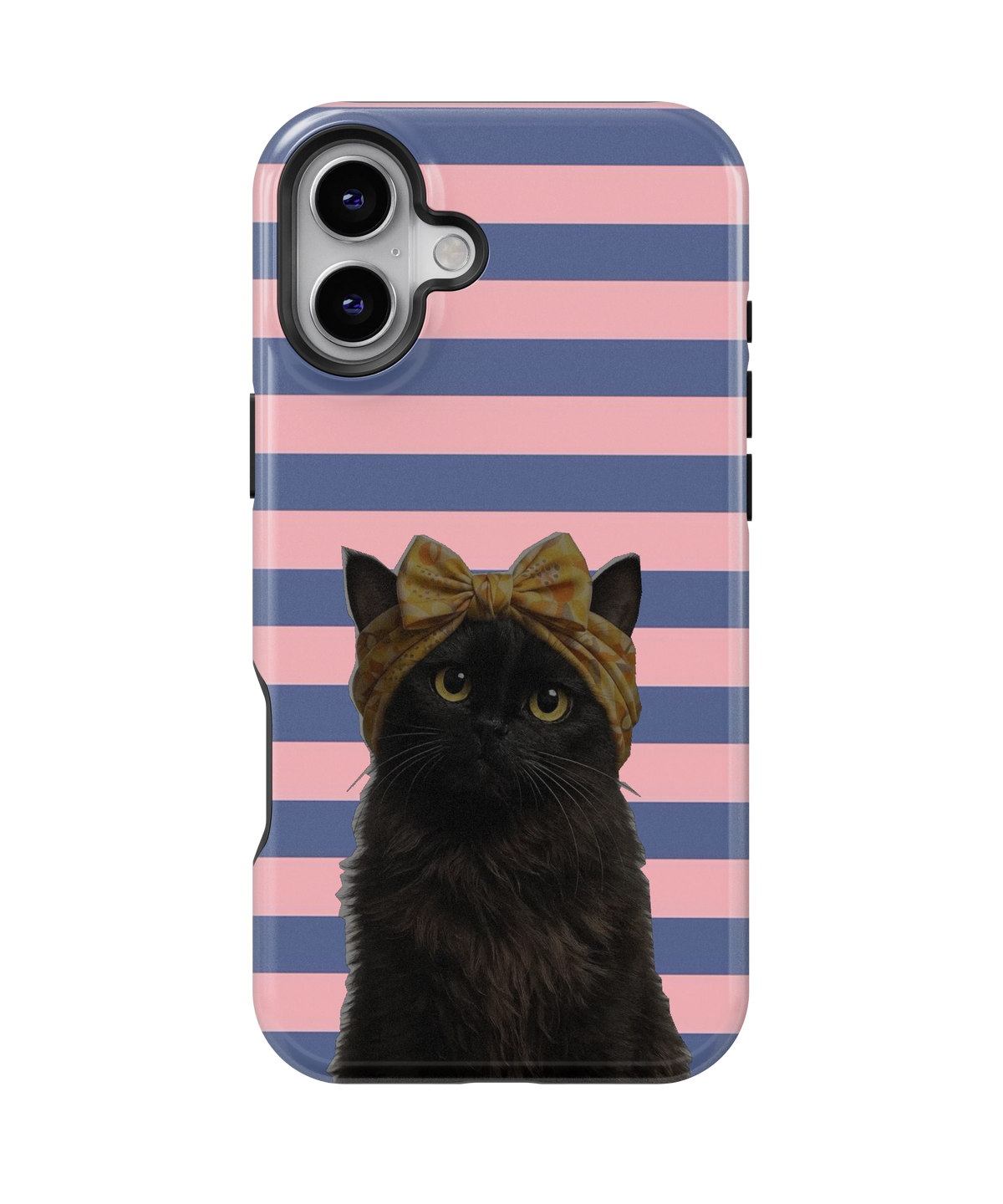 Coque iPhone – Design Chat Noir Rayé
