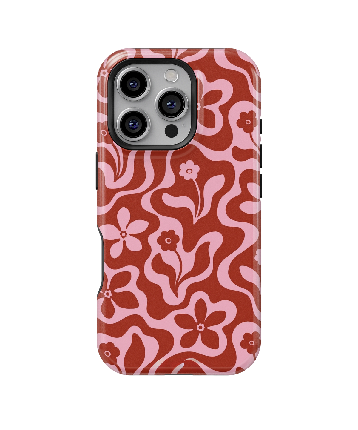 Coque iPhone Fleurie Vintage Rouge & Rose