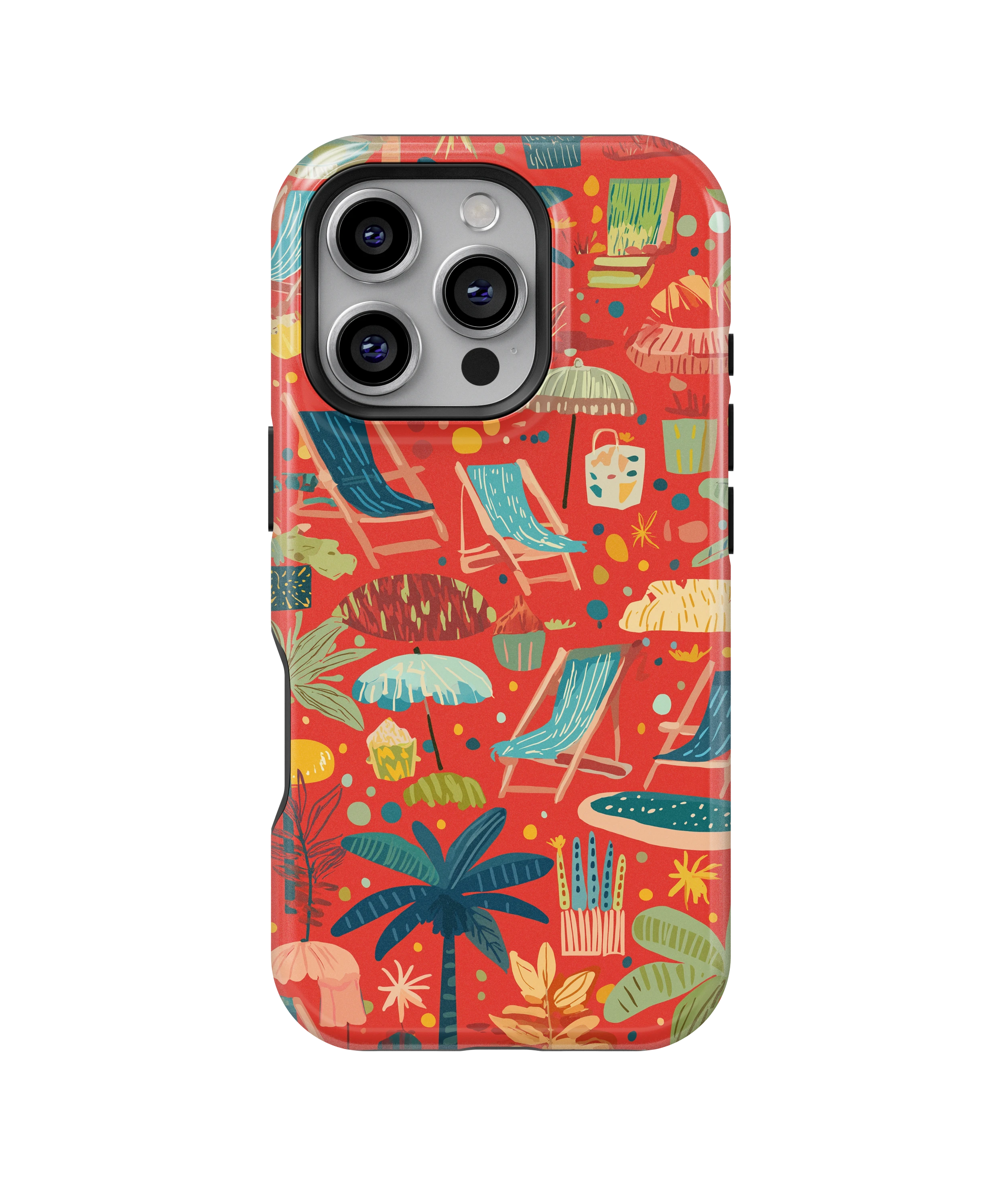 Coque iPhone – Design Summer Rouge Tropical & Fun