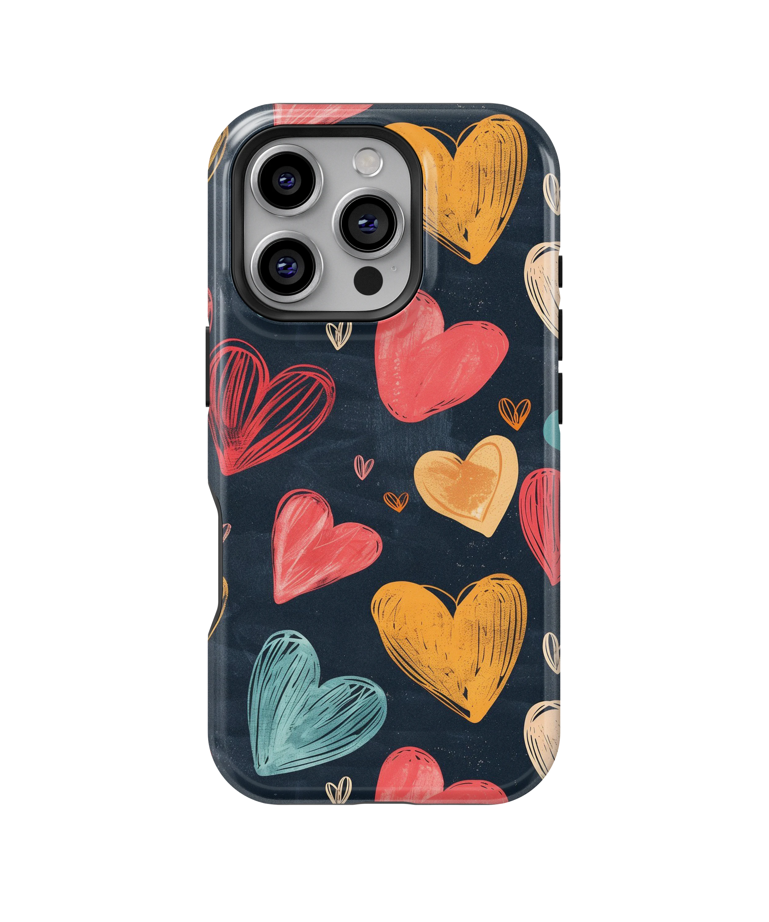 Coque iPhone – Design Cœurs Colorés