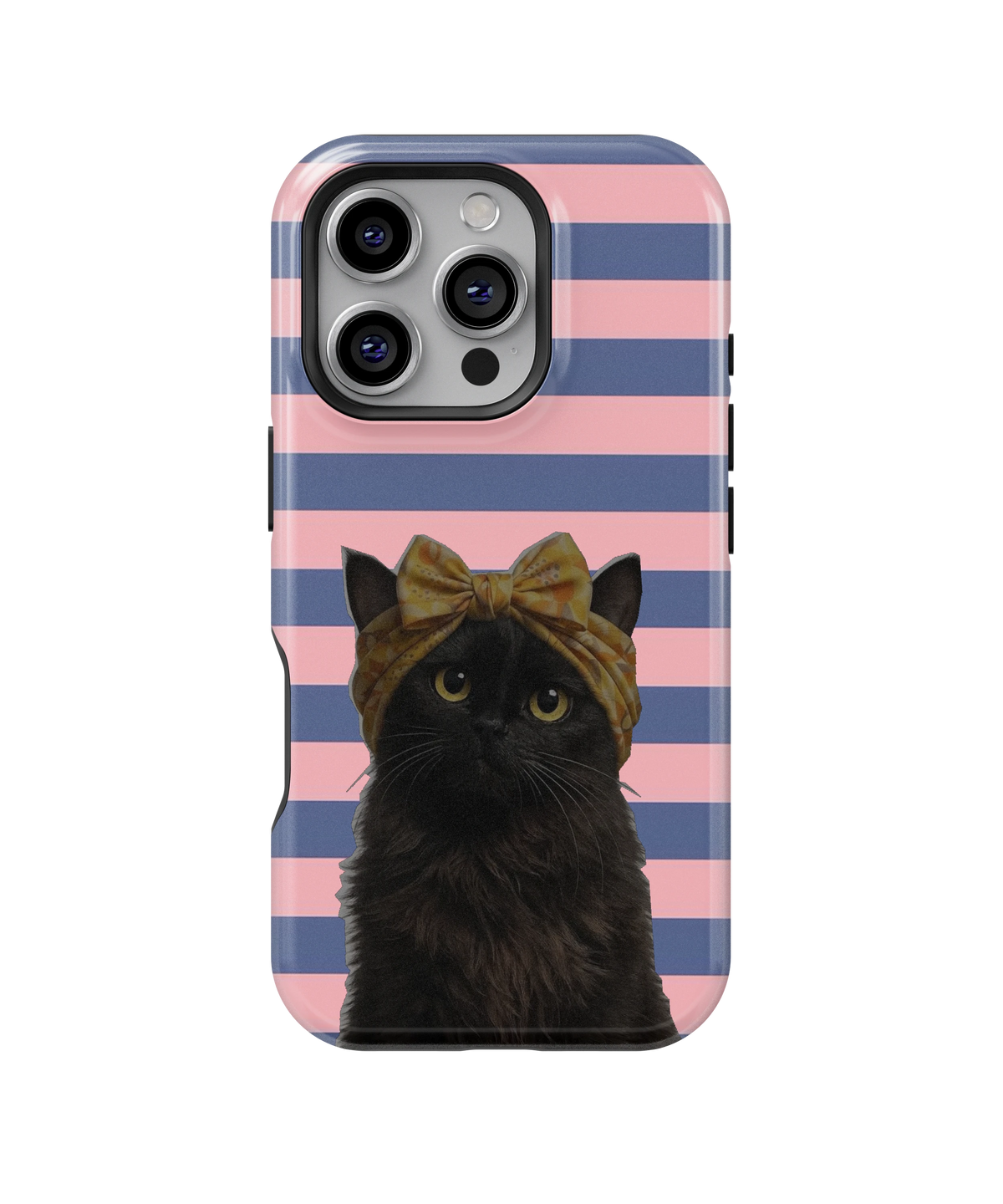 Coque iPhone – Design Chat Noir Rayé