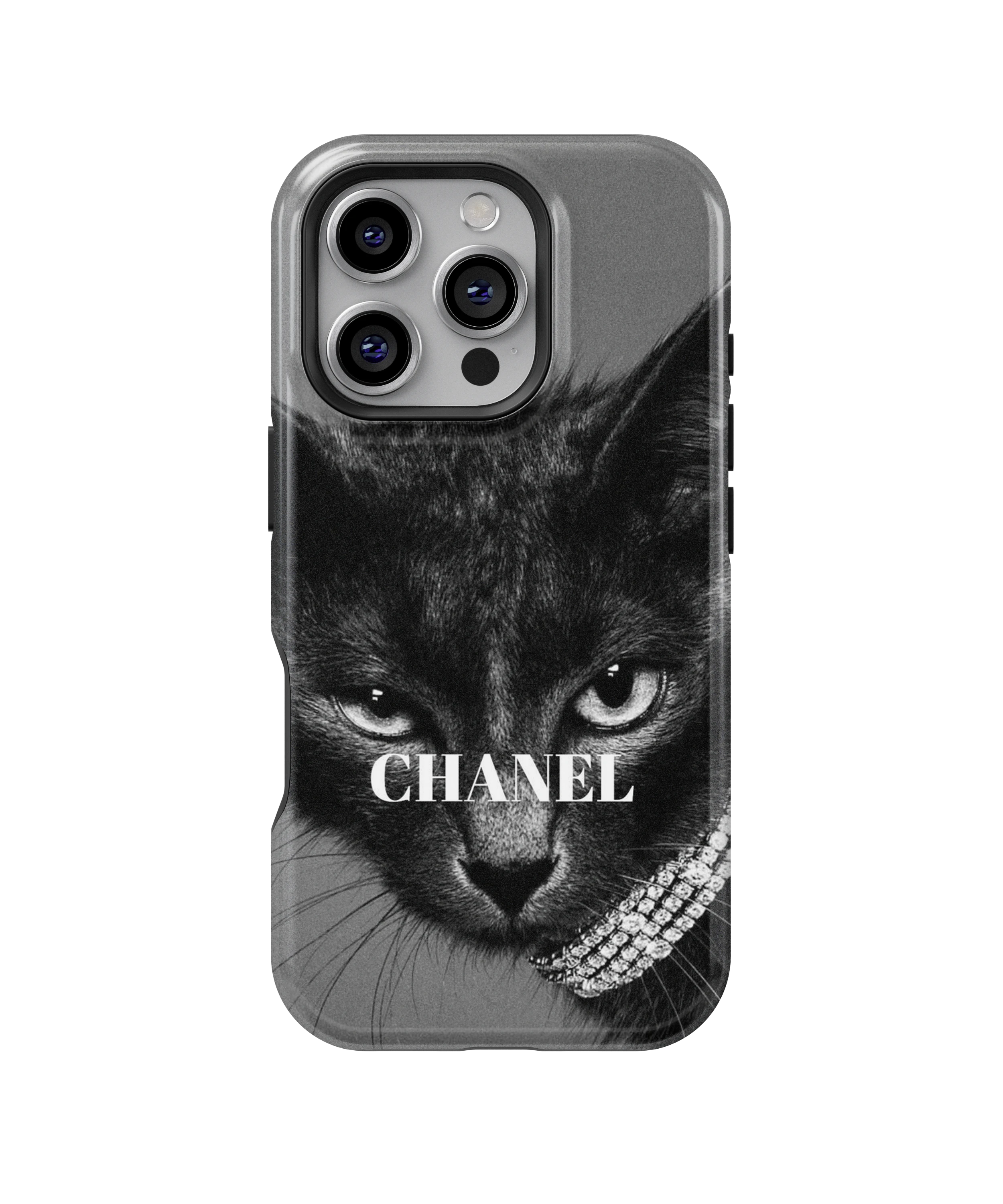 Coque iPhone – Chat Élégant Noir & Blanc Style Luxe