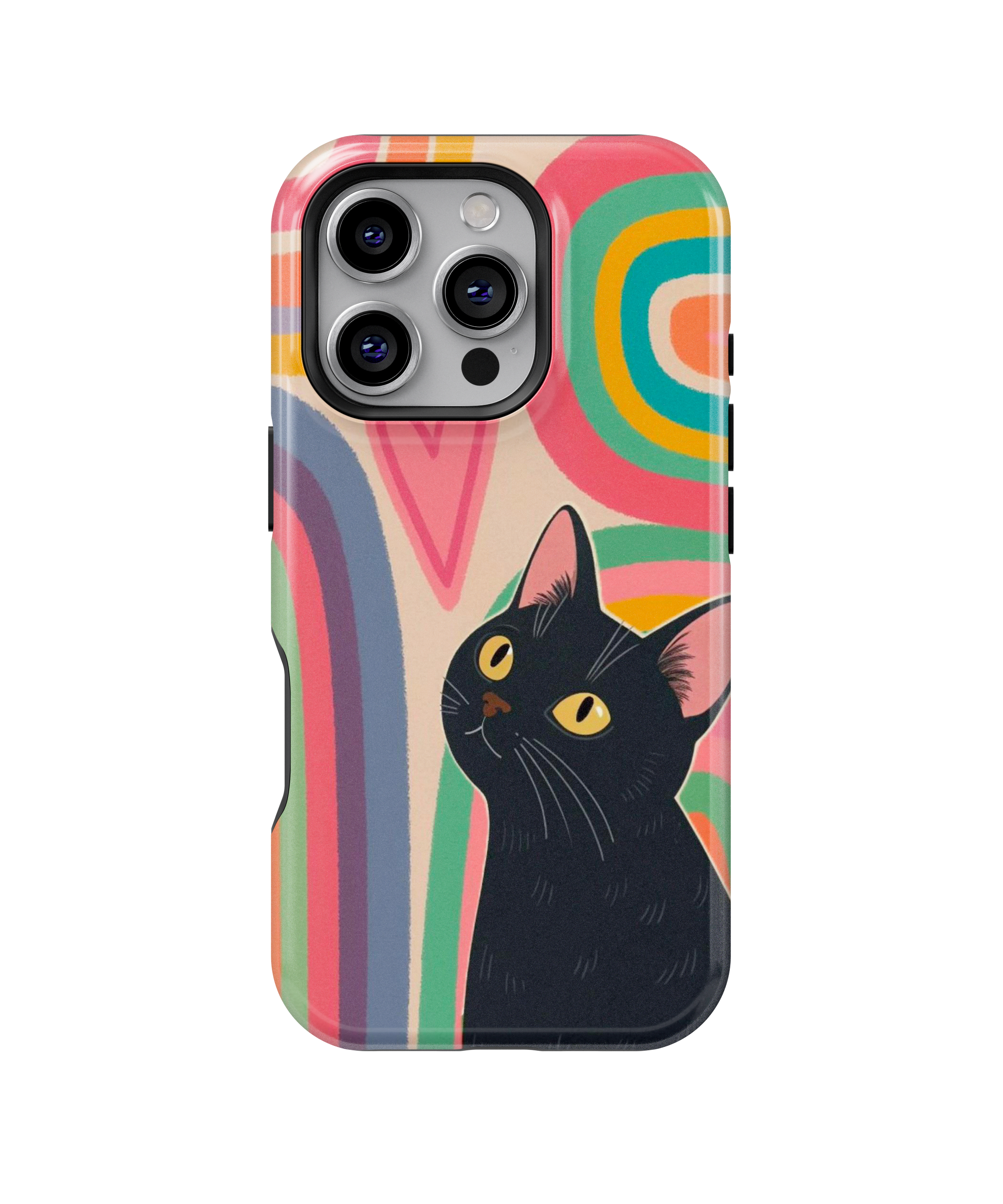 Coque iPhone – Design Chat Noir Coloré