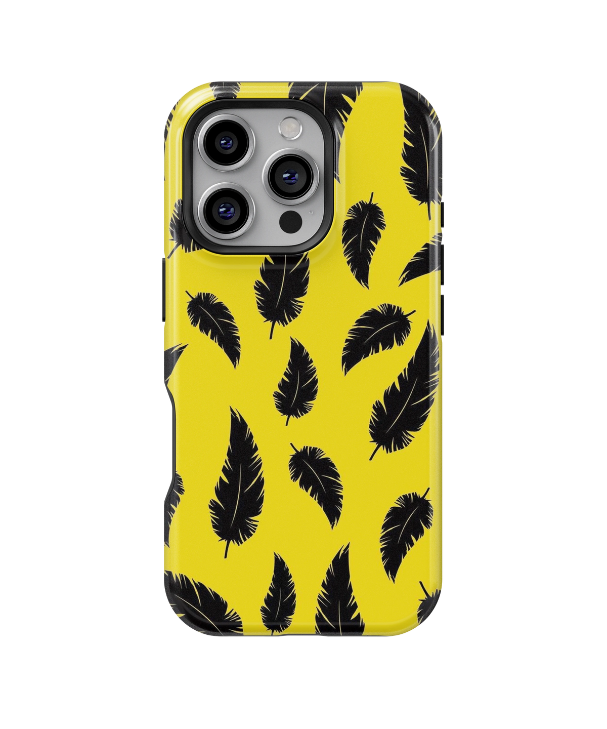 Coque iPhone – Design Plumes Jaunes