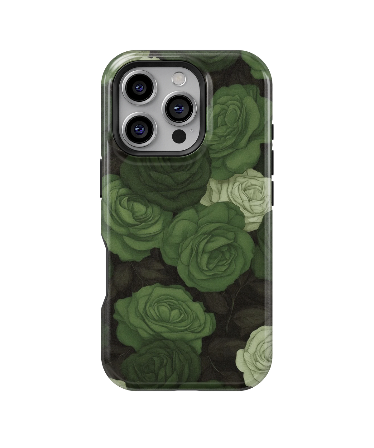 Coque iPhone – Design Roses Vertes