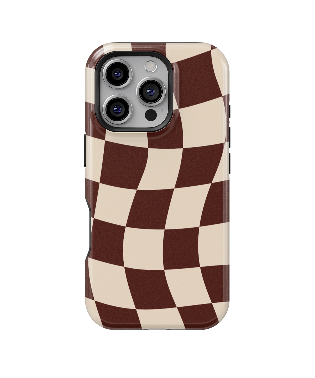 Coque iPhone – Design Damier Ondulé