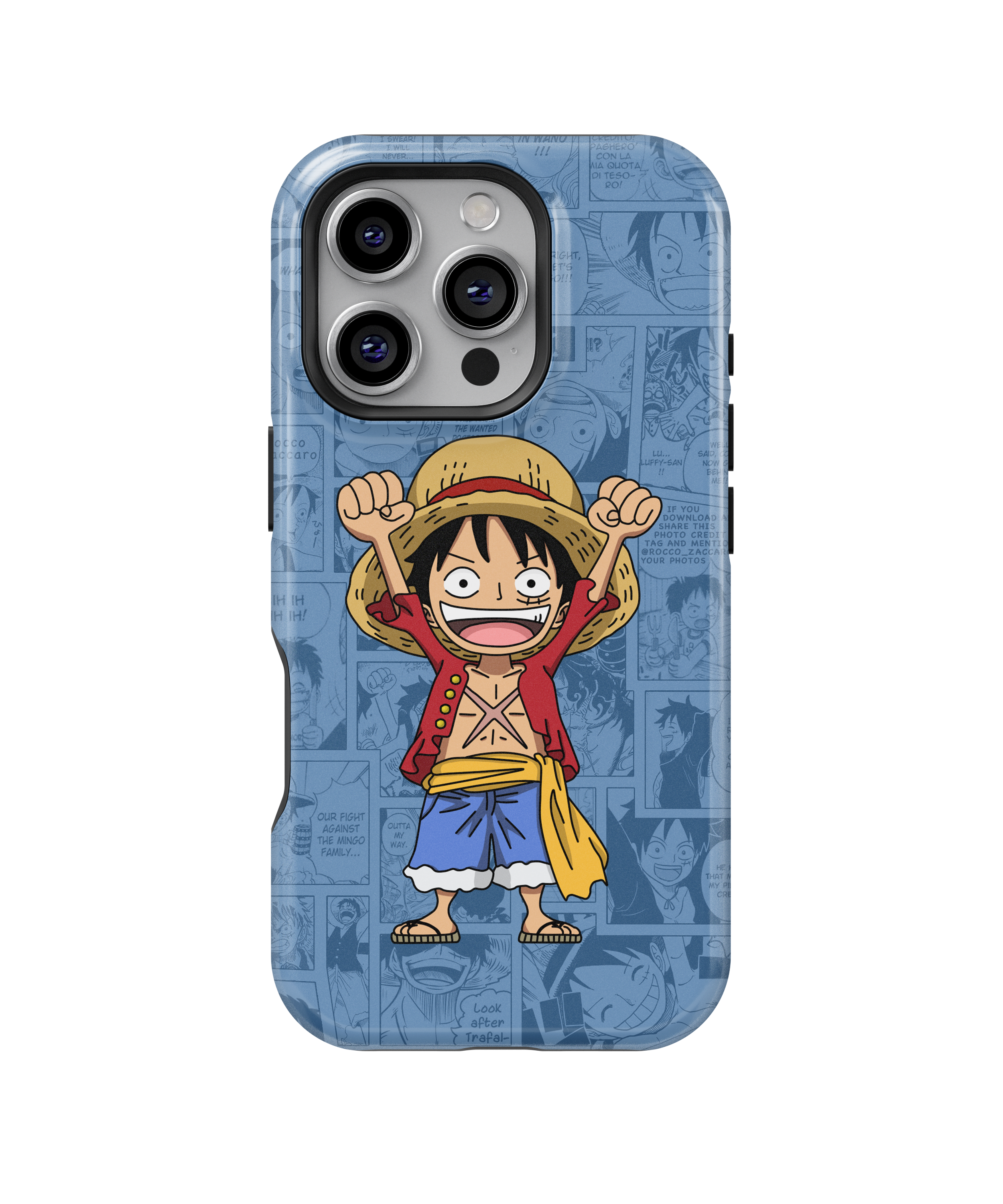 Coque iPhone Monkey D. Luffy – Design Manga Bleu | One Piece