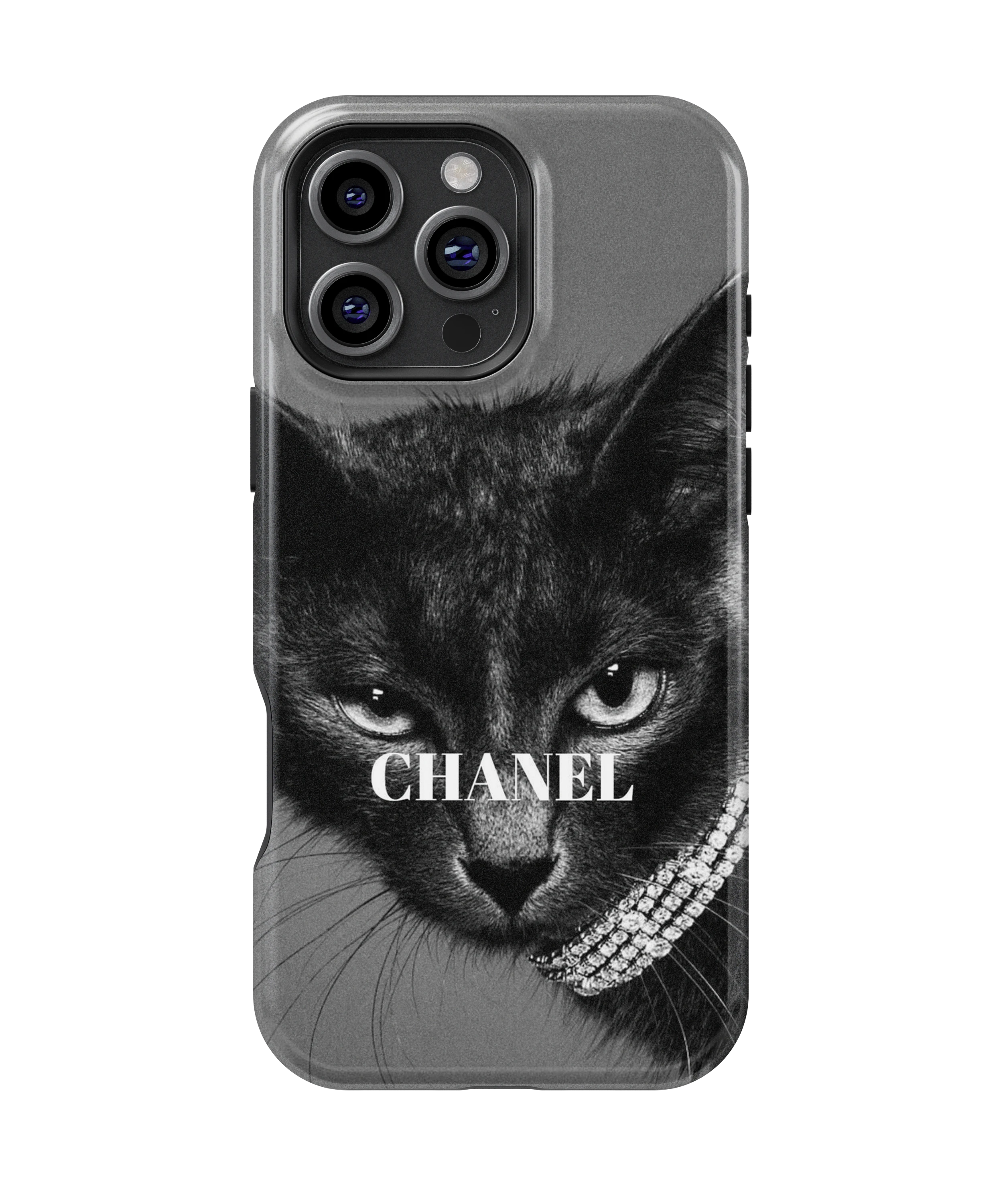 Coque iPhone – Chat Élégant Noir & Blanc Style Luxe