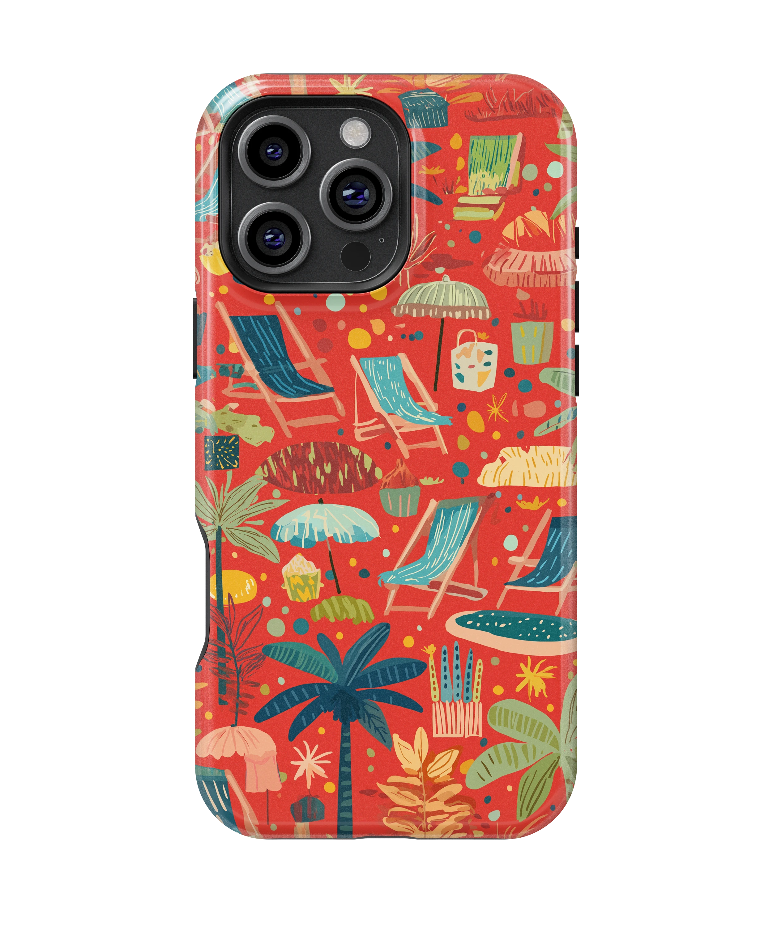 Coque iPhone – Design Summer Rouge Tropical & Fun