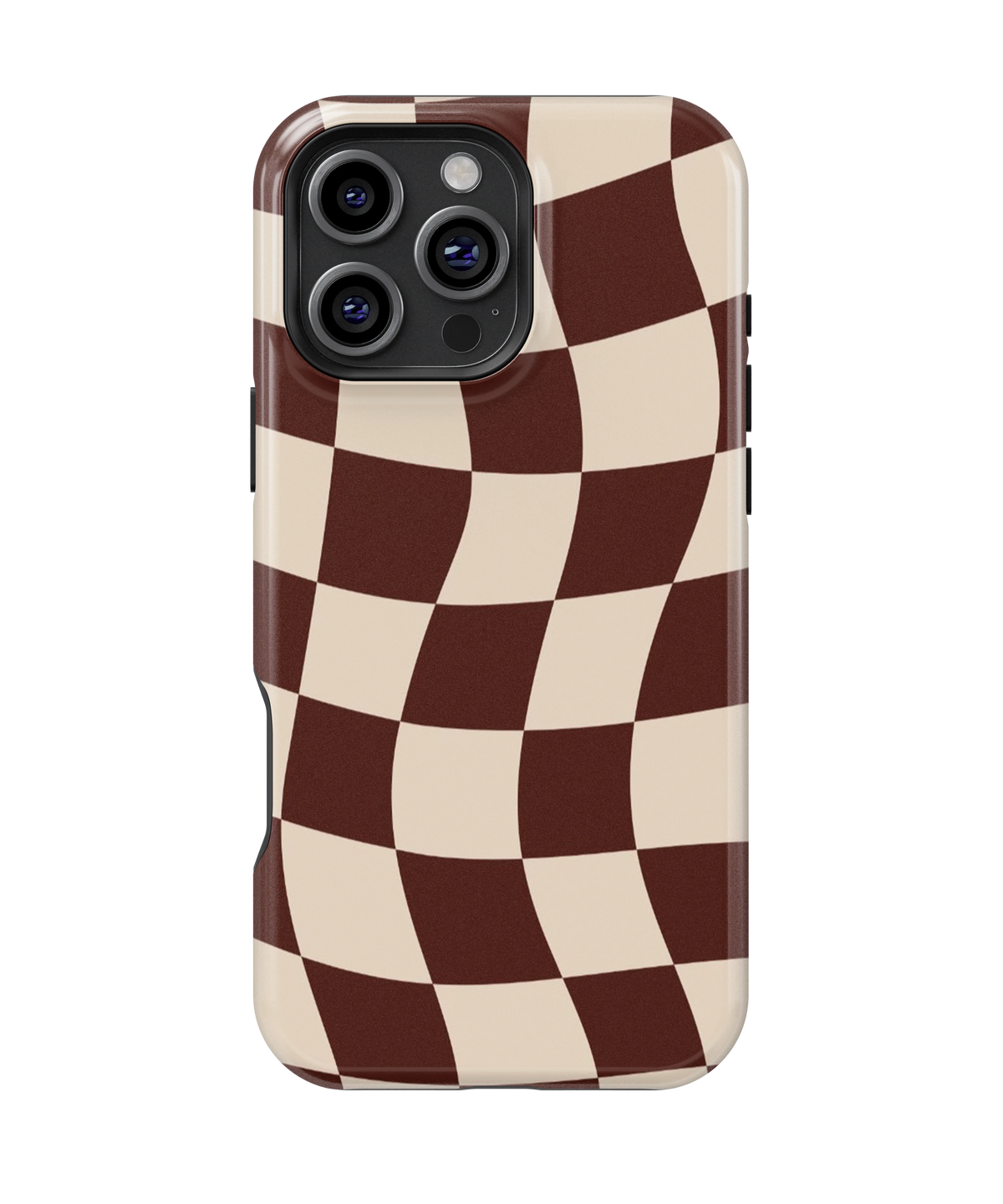 Coque iPhone – Design Damier Ondulé
