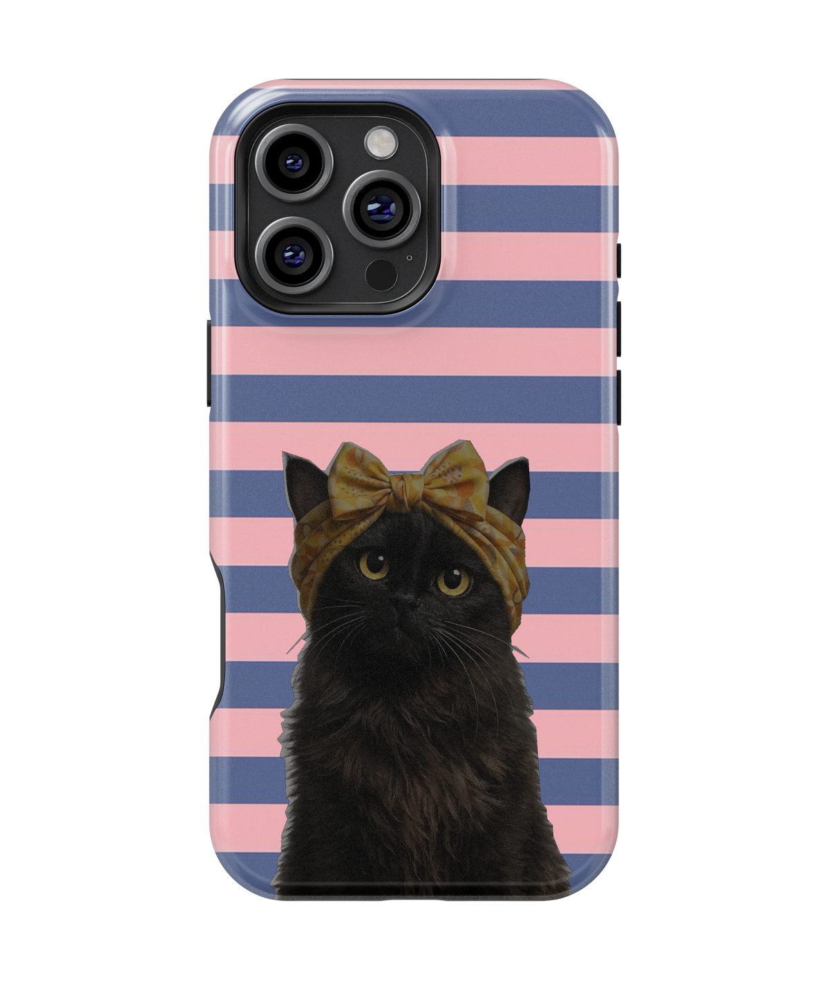 Coque iPhone – Design Chat Noir Rayé