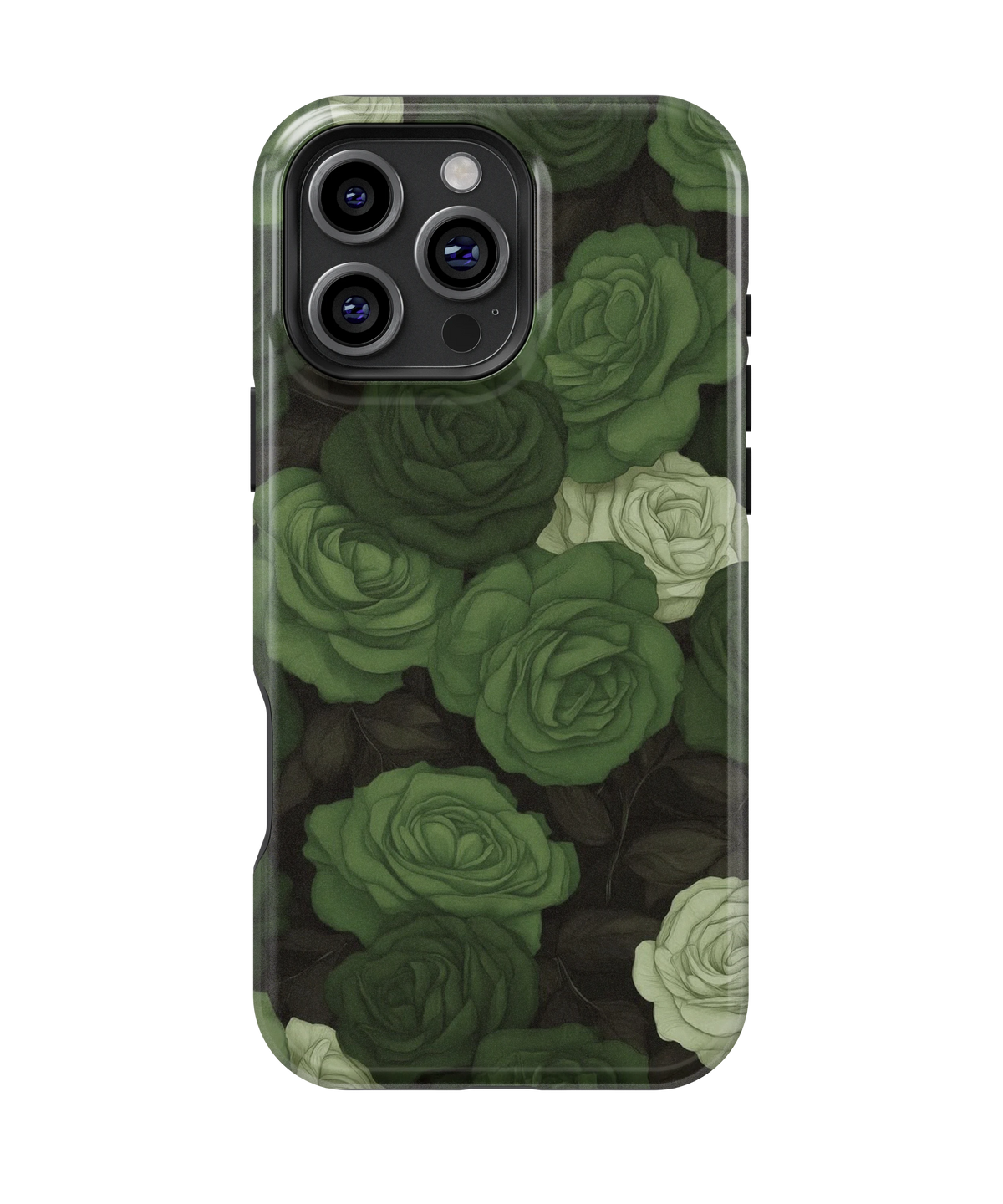 Coque iPhone – Design Roses Vertes