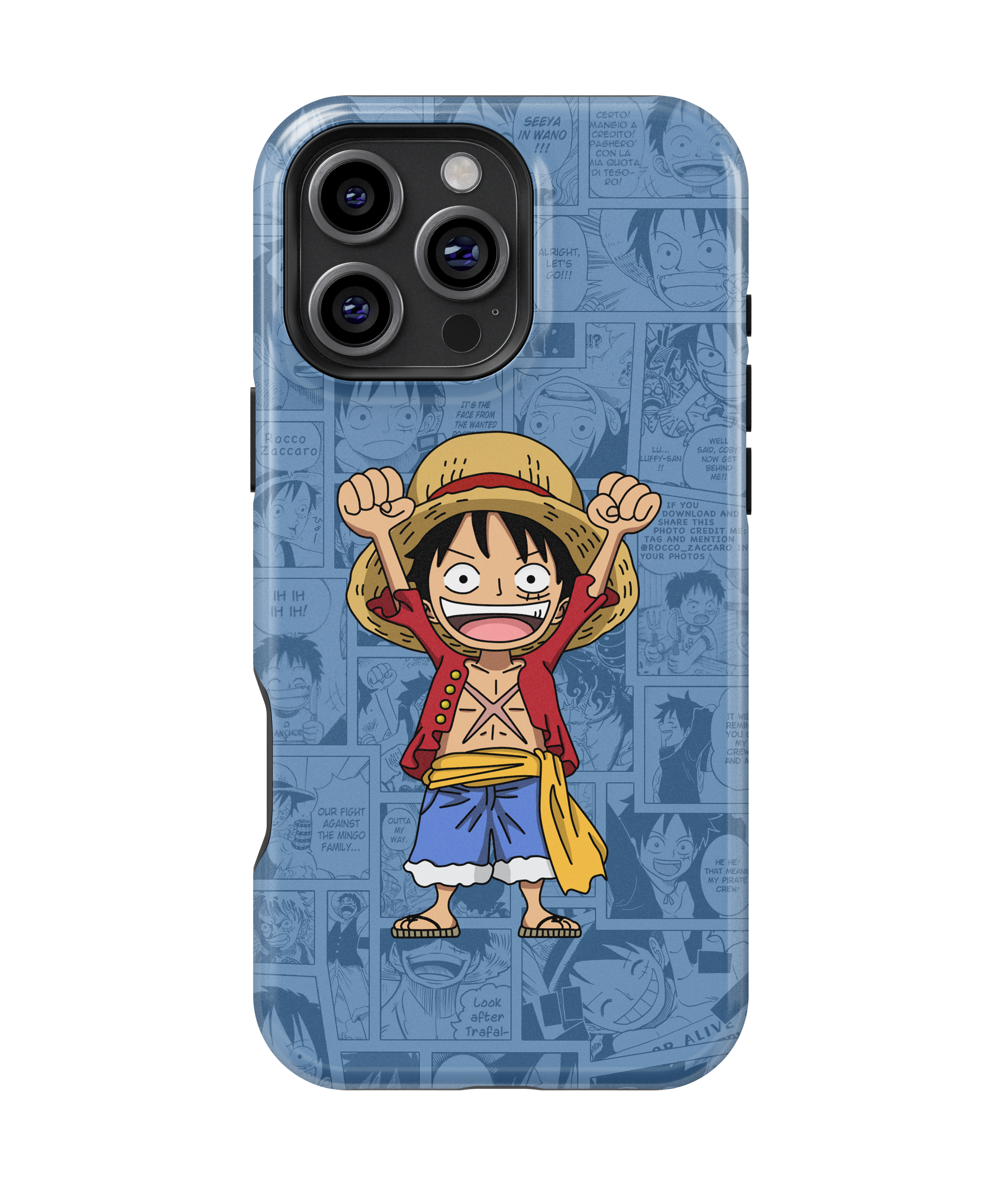 Coque iPhone Monkey D. Luffy – Design Manga Bleu | One Piece