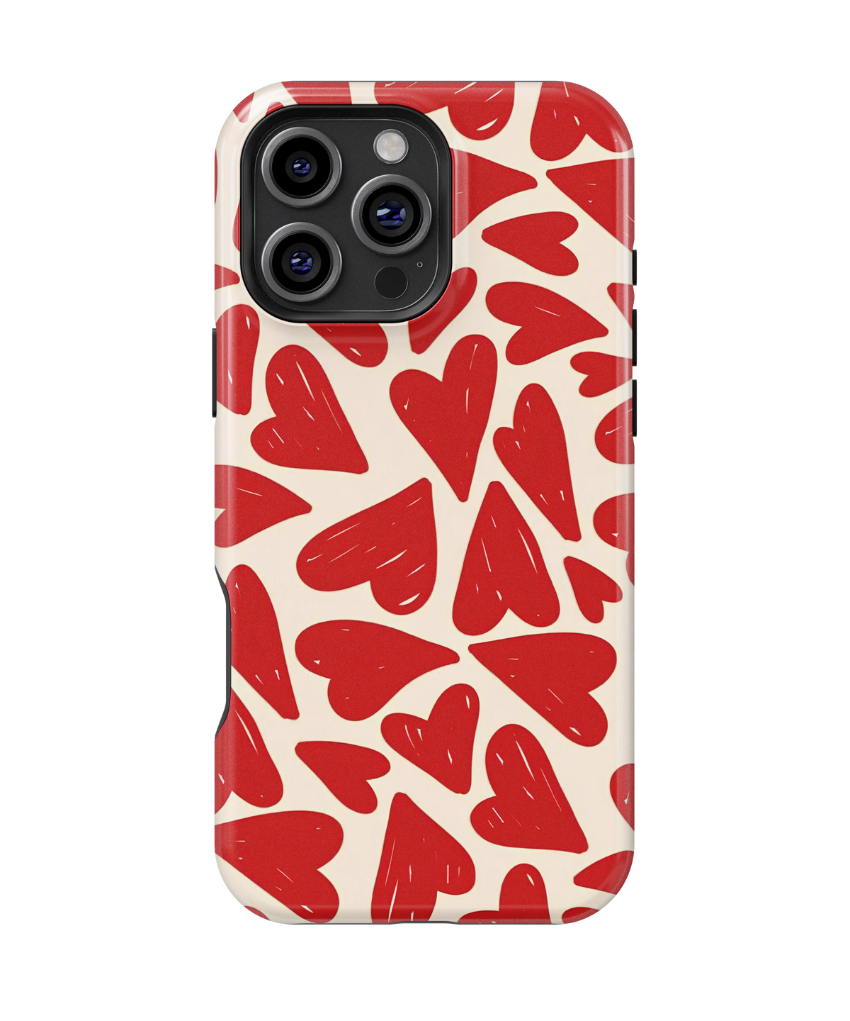 Coque iPhone – Design Cœurs rouges