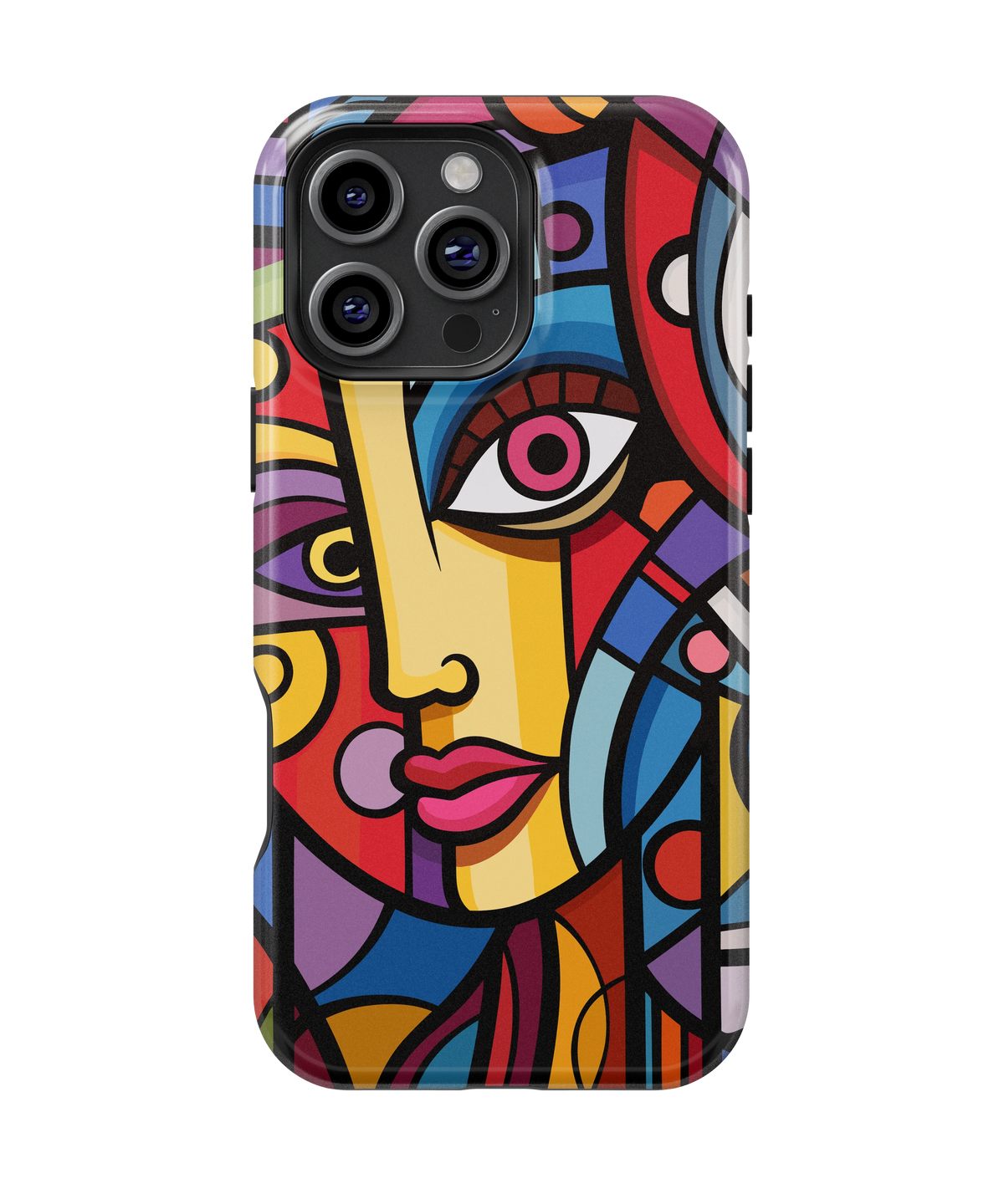 Coque iPhone – Design Visage Abstrait Coloré