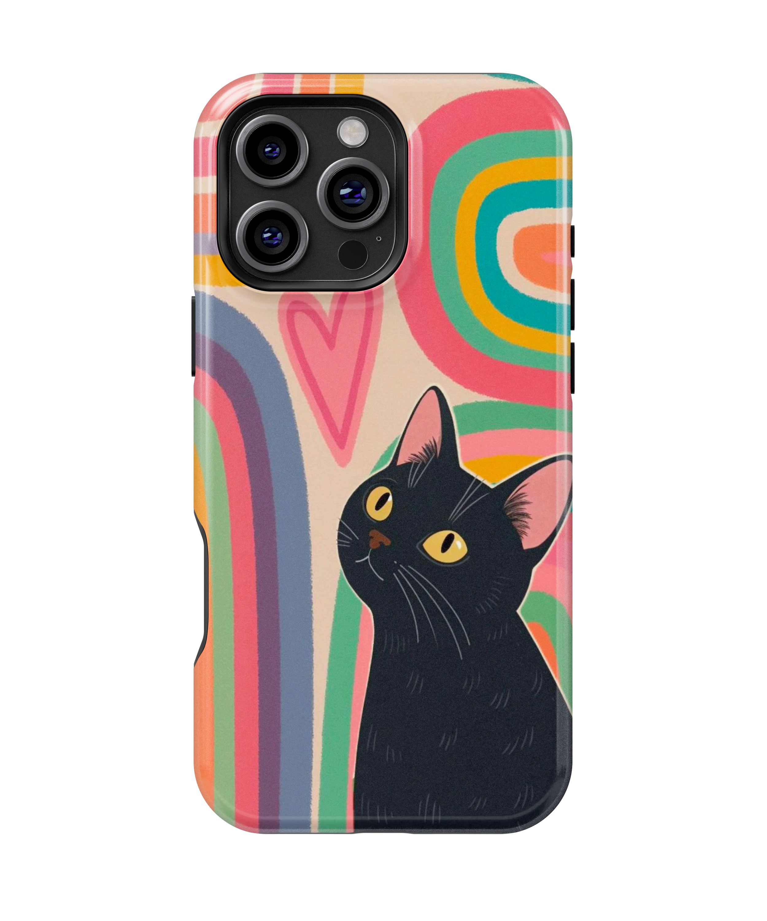 Coque iPhone – Design Chat Noir Coloré